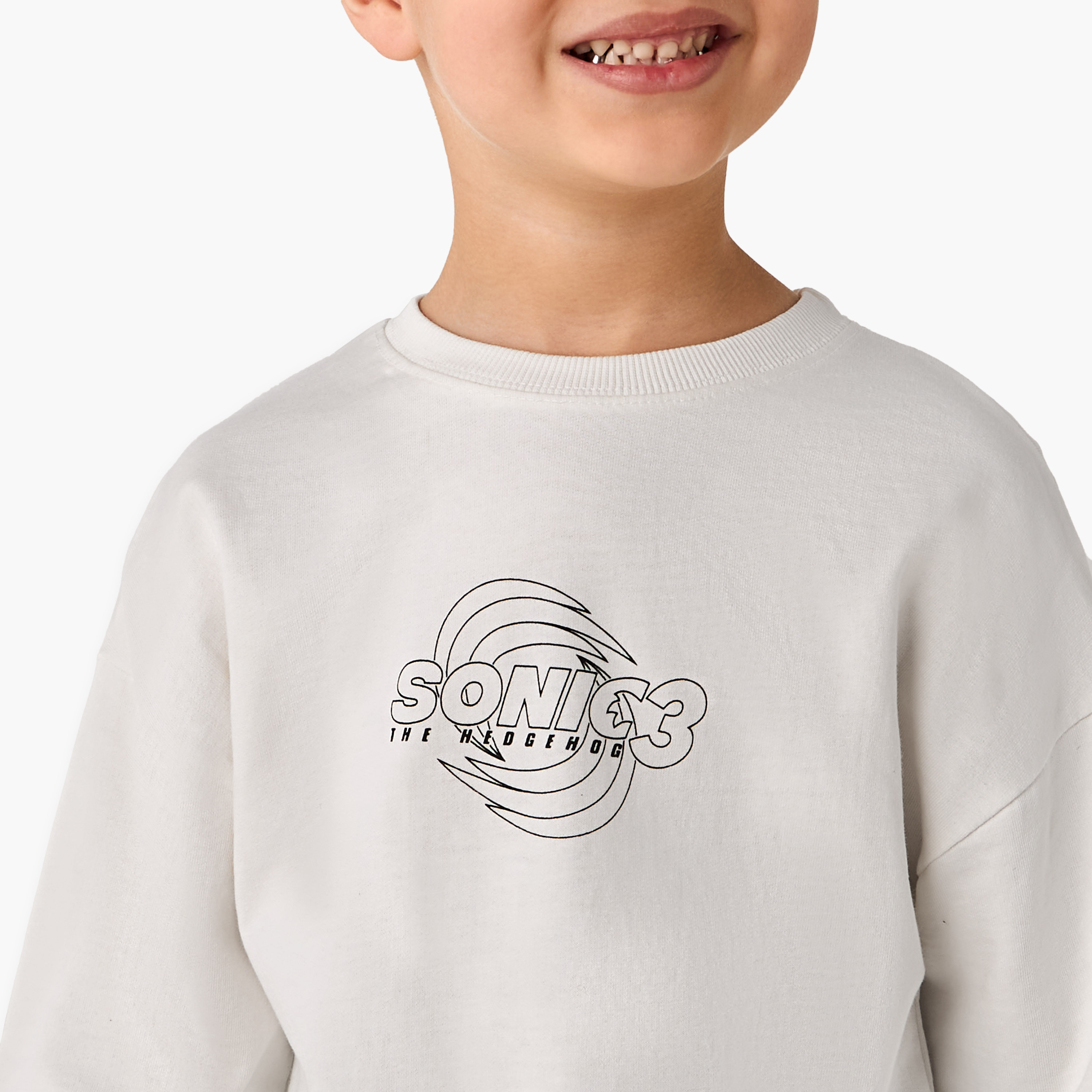 Sonic Print Sweatshirt with Long Sleeves-boys-clothing-sweatshirts-image-5
