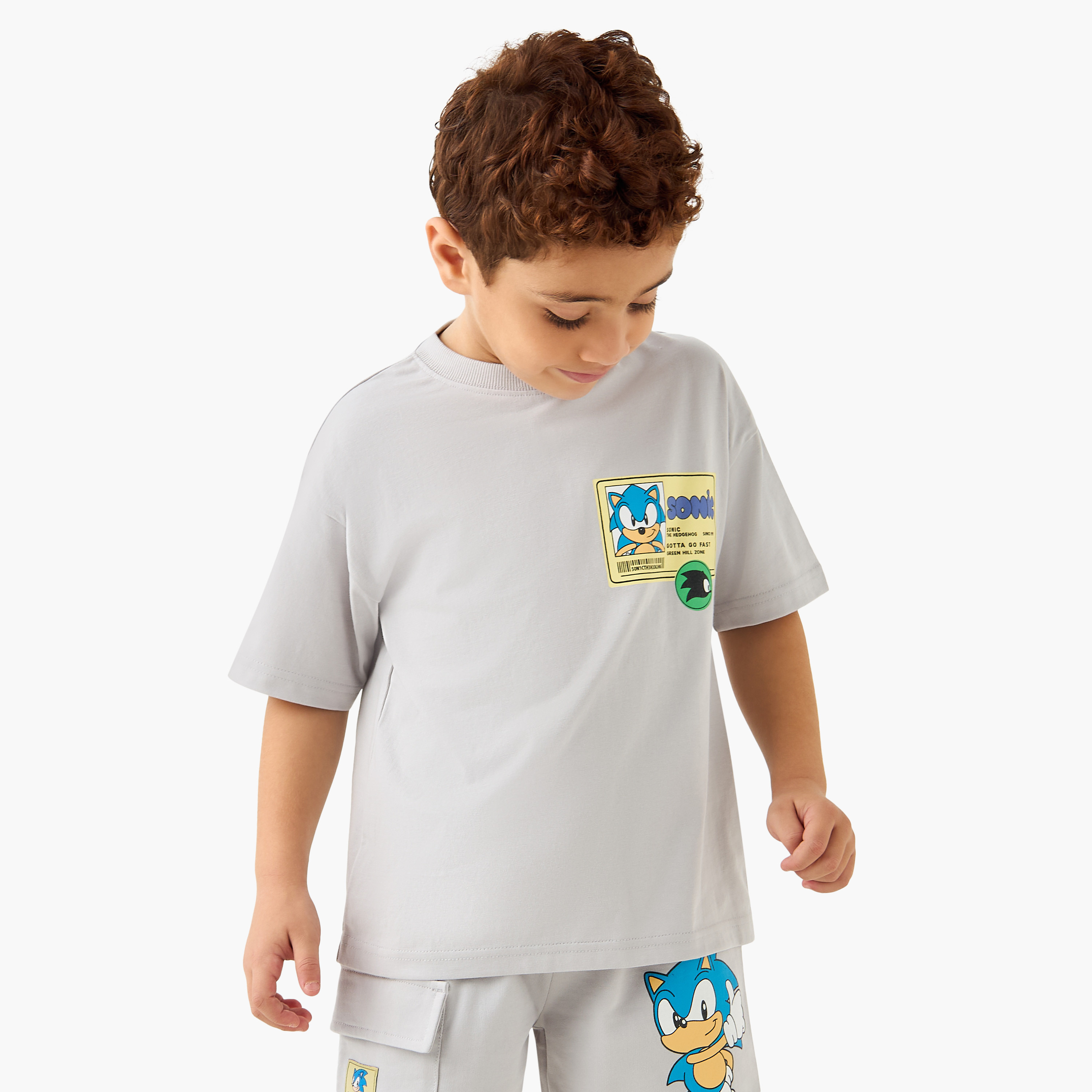 Sonic the Hedgehog Print T-shirt and Shorts Set-baby-boys-clothing-setsandcoords-image-2