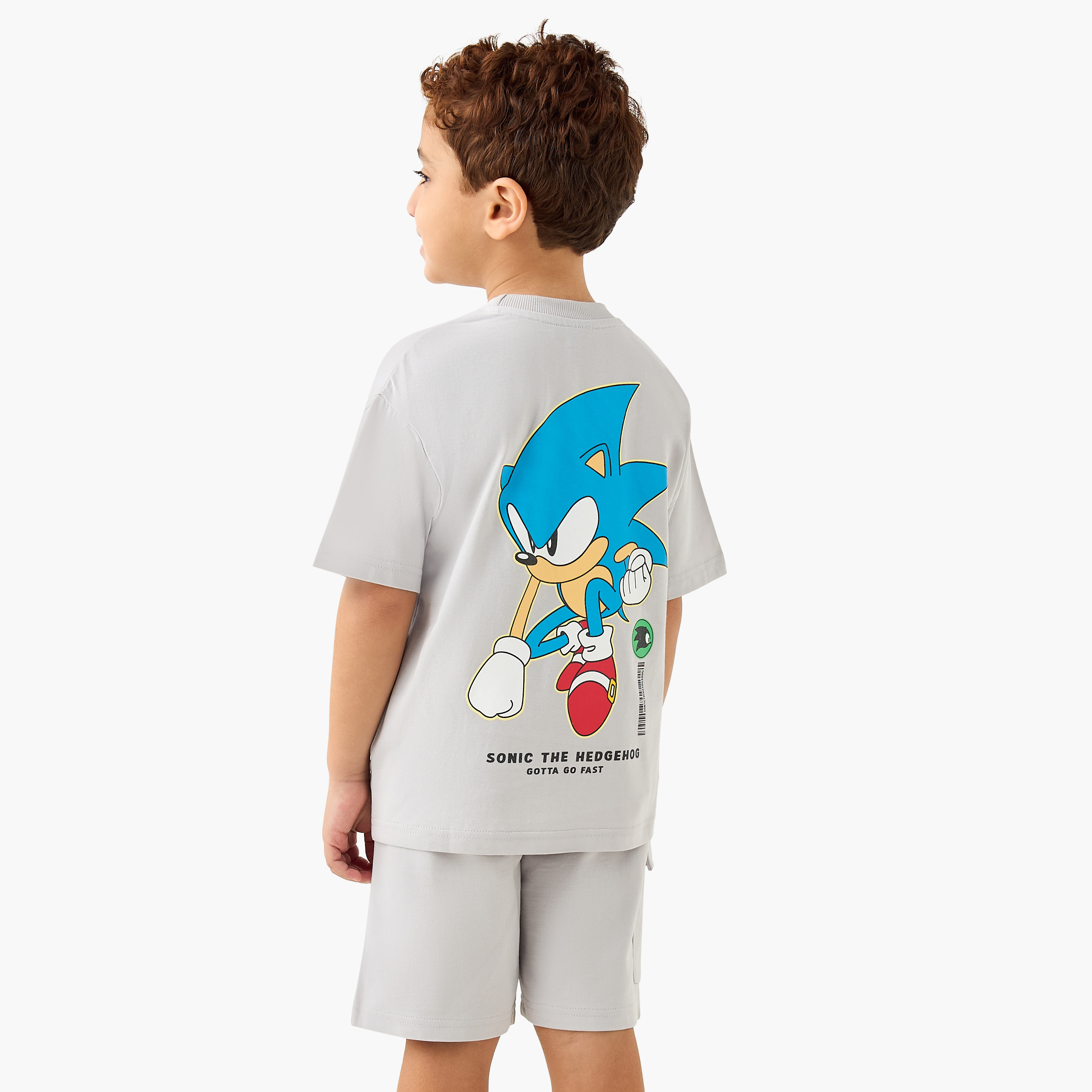 Sonic the Hedgehog Print T-shirt and Shorts Set-baby-boys-clothing-setsandcoords-image-4