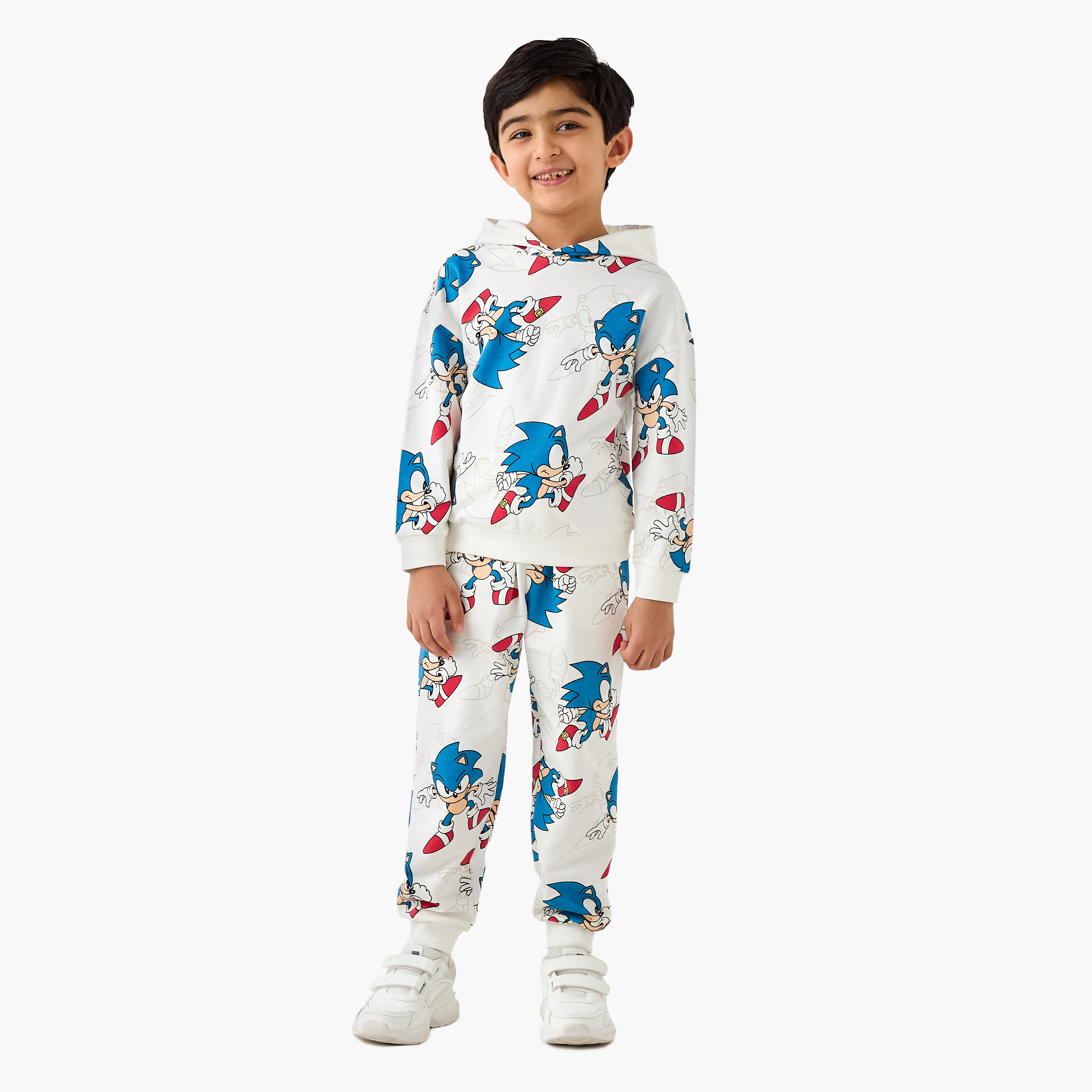 Sonic The Hedgehog Print Hoodie and Joggers Set-boys-clothing-setsandcoords-image-1