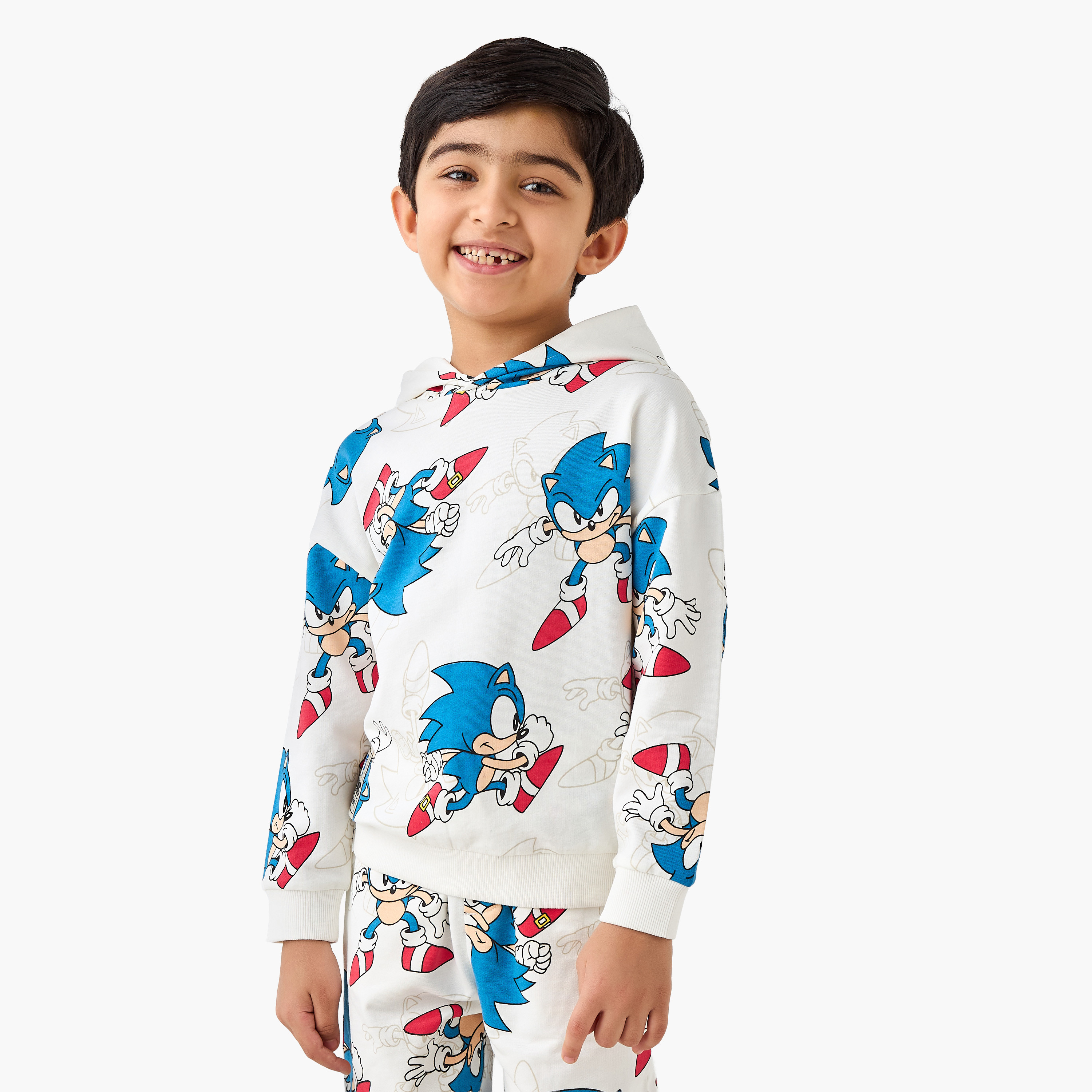 Sonic The Hedgehog Print Hoodie and Joggers Set-boys-clothing-setsandcoords-image-2
