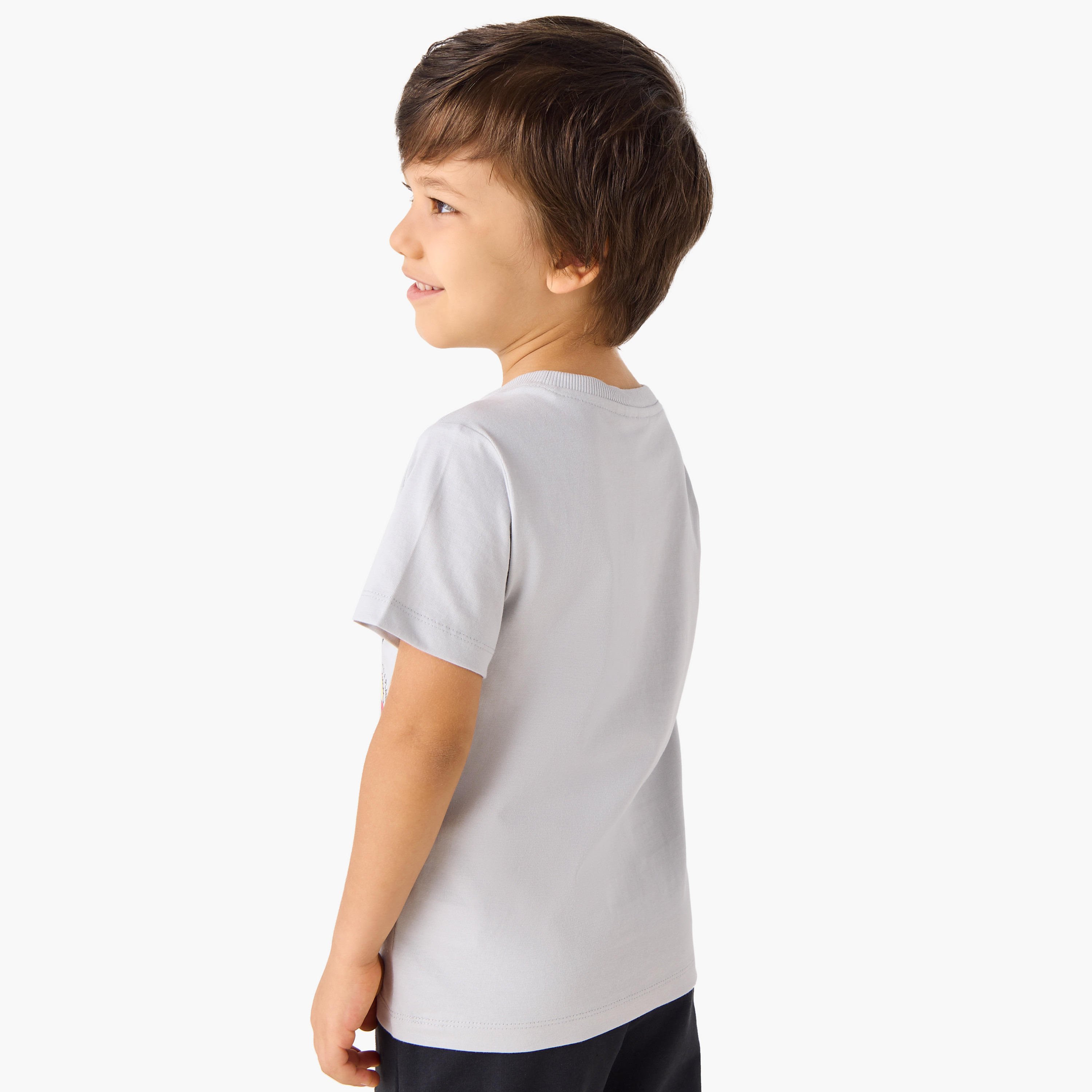 Superman Print Crew Neck T-shirt with Short Sleeves-boys-clothing-tshirtsandpolos-image-3