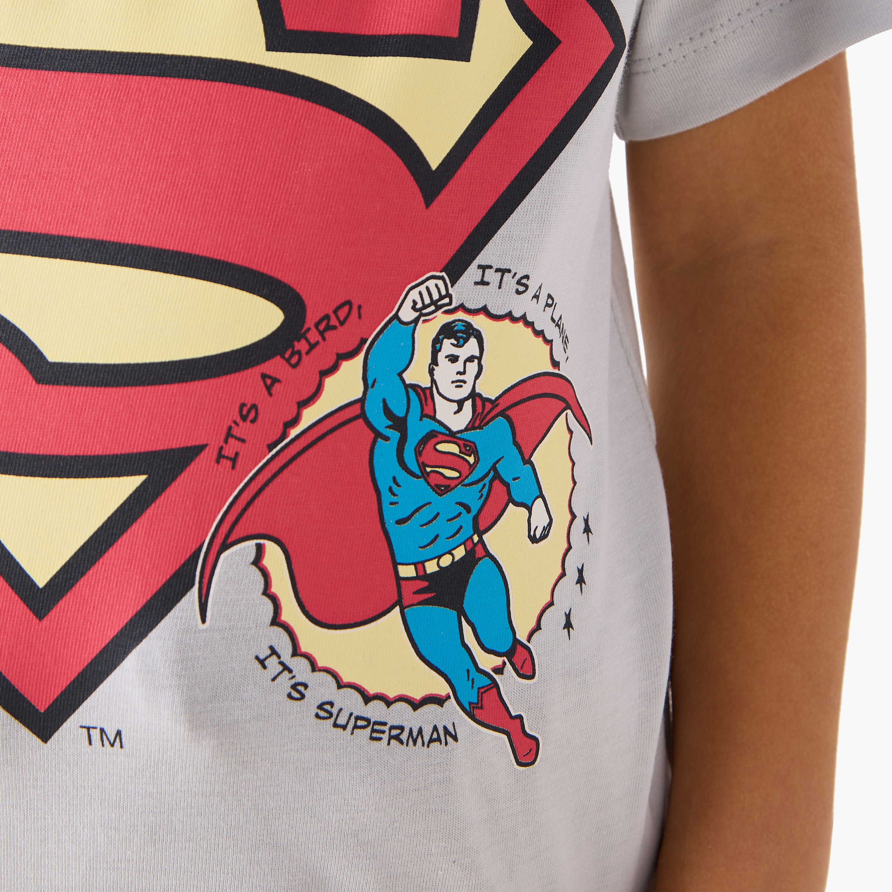 Superman Print Crew Neck T-shirt with Short Sleeves-boys-clothing-tshirtsandpolos-image-4