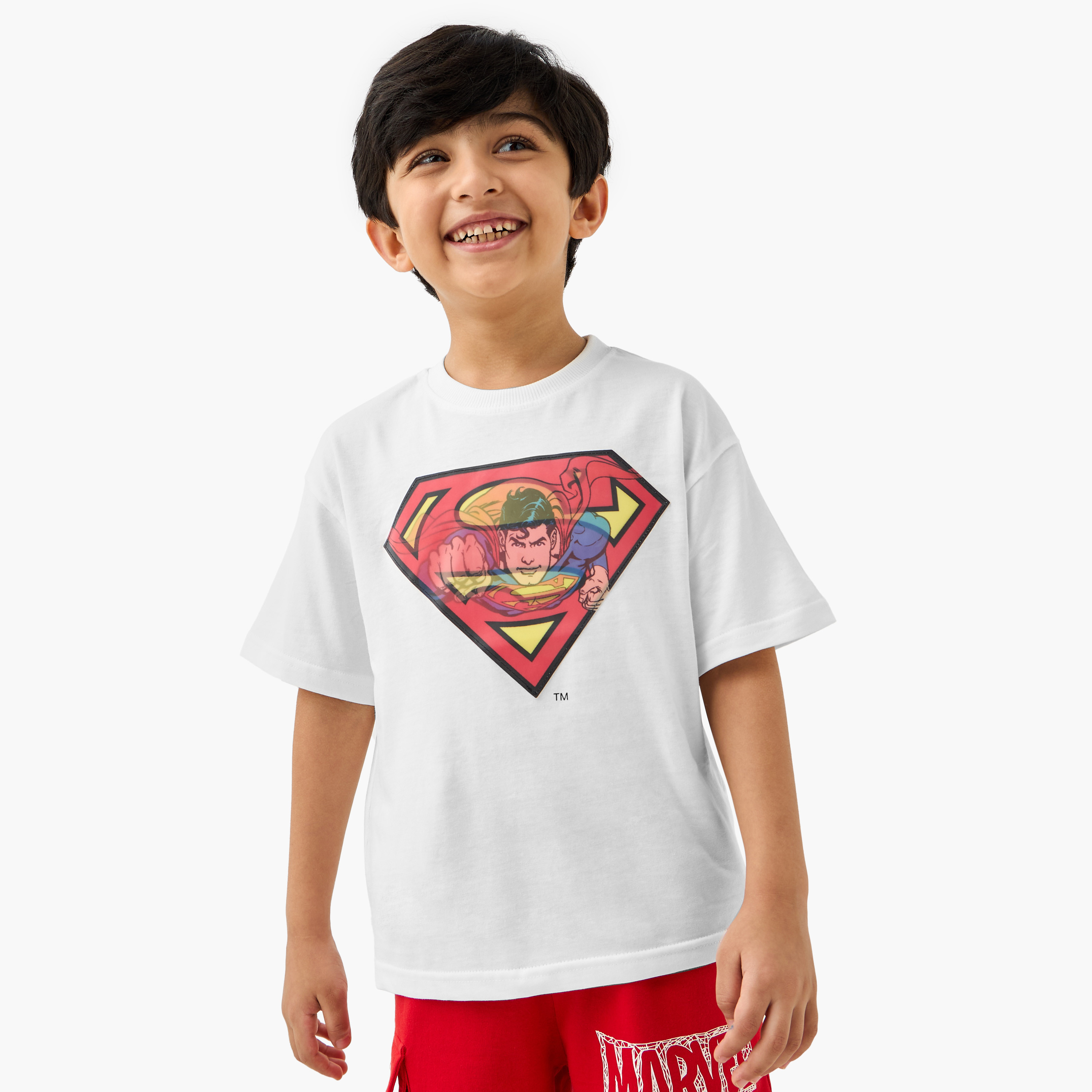 Superman Print T-shirt with Short Sleeves-boys-clothing-tshirtsandpolos-image-1