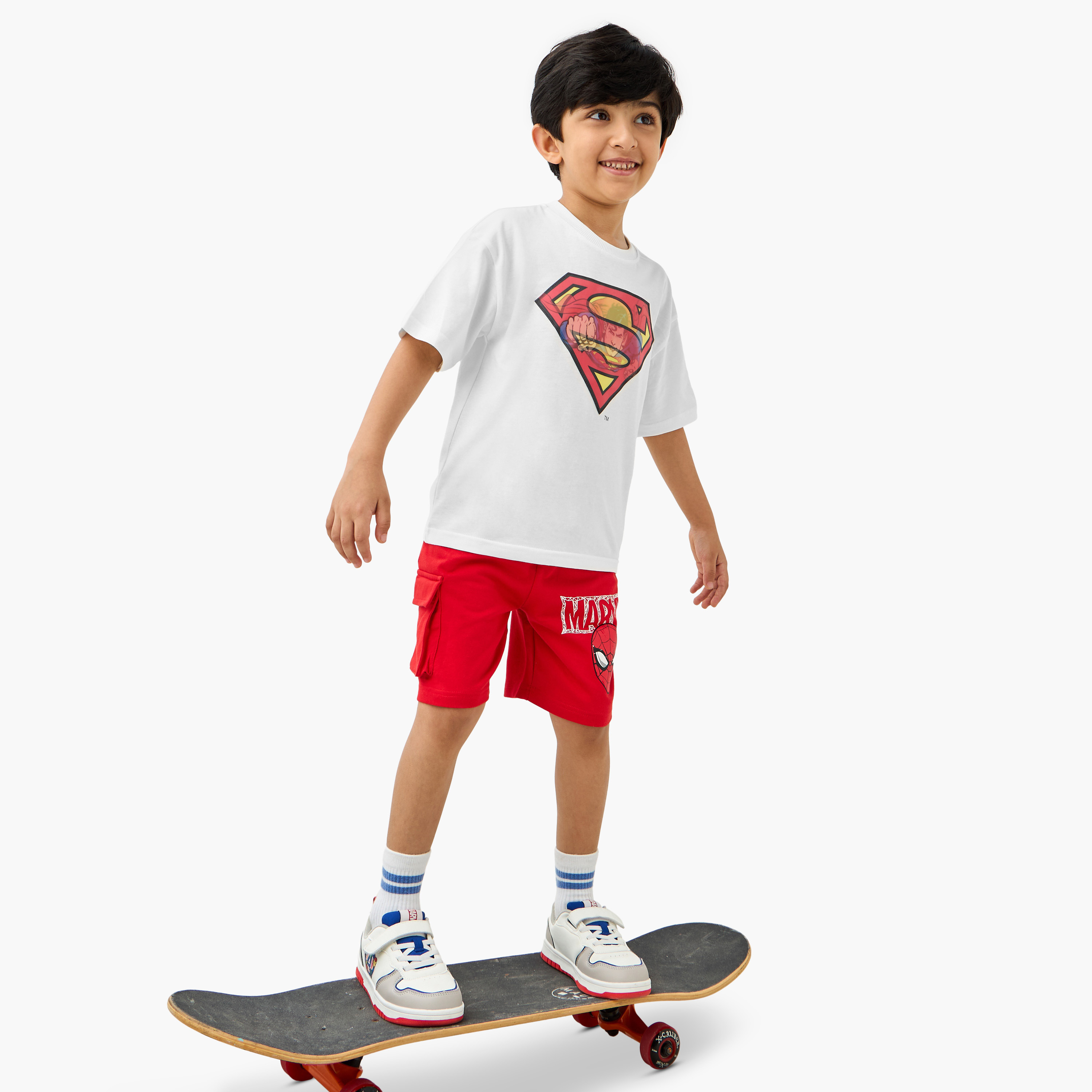 Superman Print T-shirt with Short Sleeves-boys-clothing-tshirtsandpolos-image-2