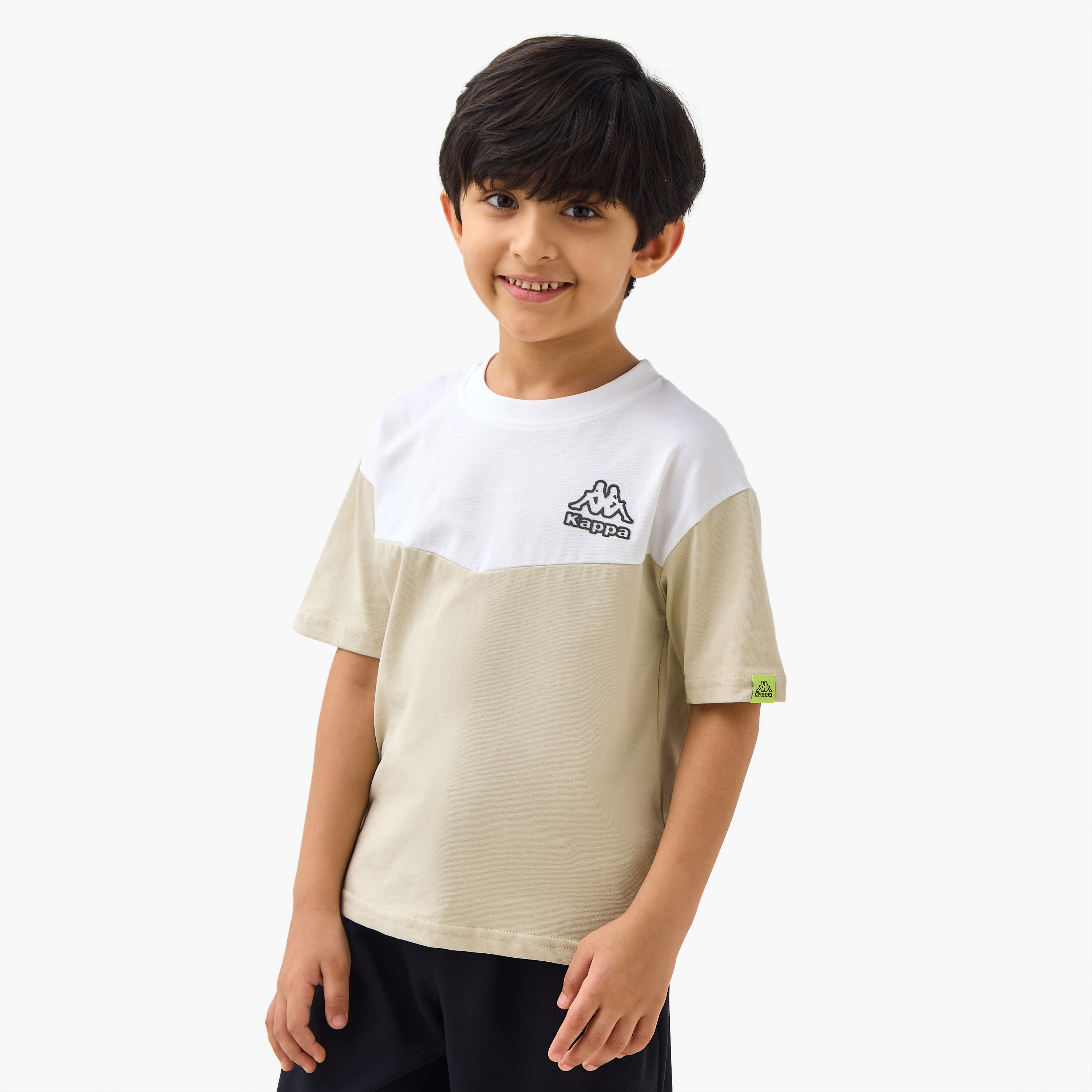 Kappa Logo Print T-Shirt with Crew Neck-sports-boys-clothing-tops-image-1