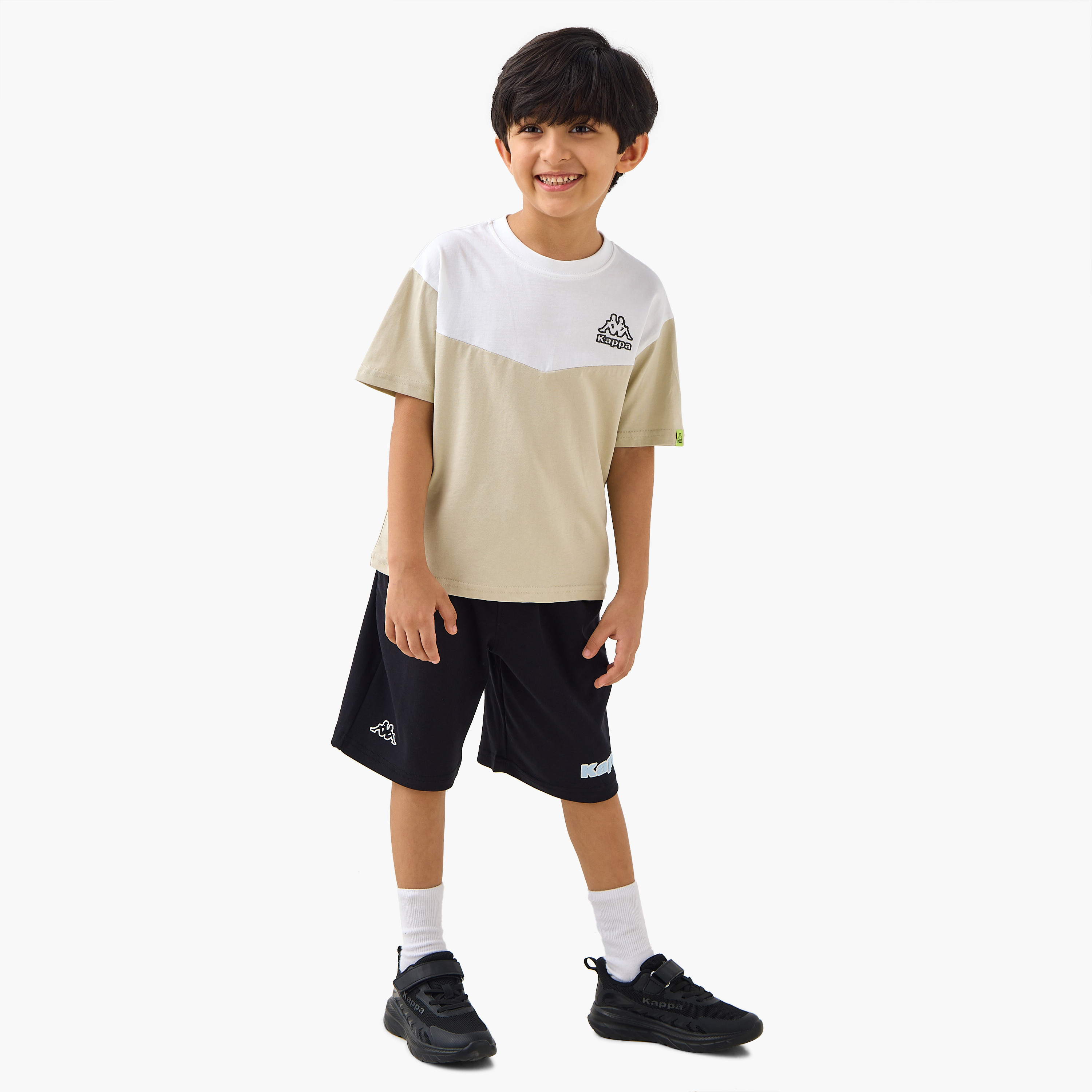 Kappa Logo Print T-Shirt with Crew Neck-sports-boys-clothing-tops-image-2