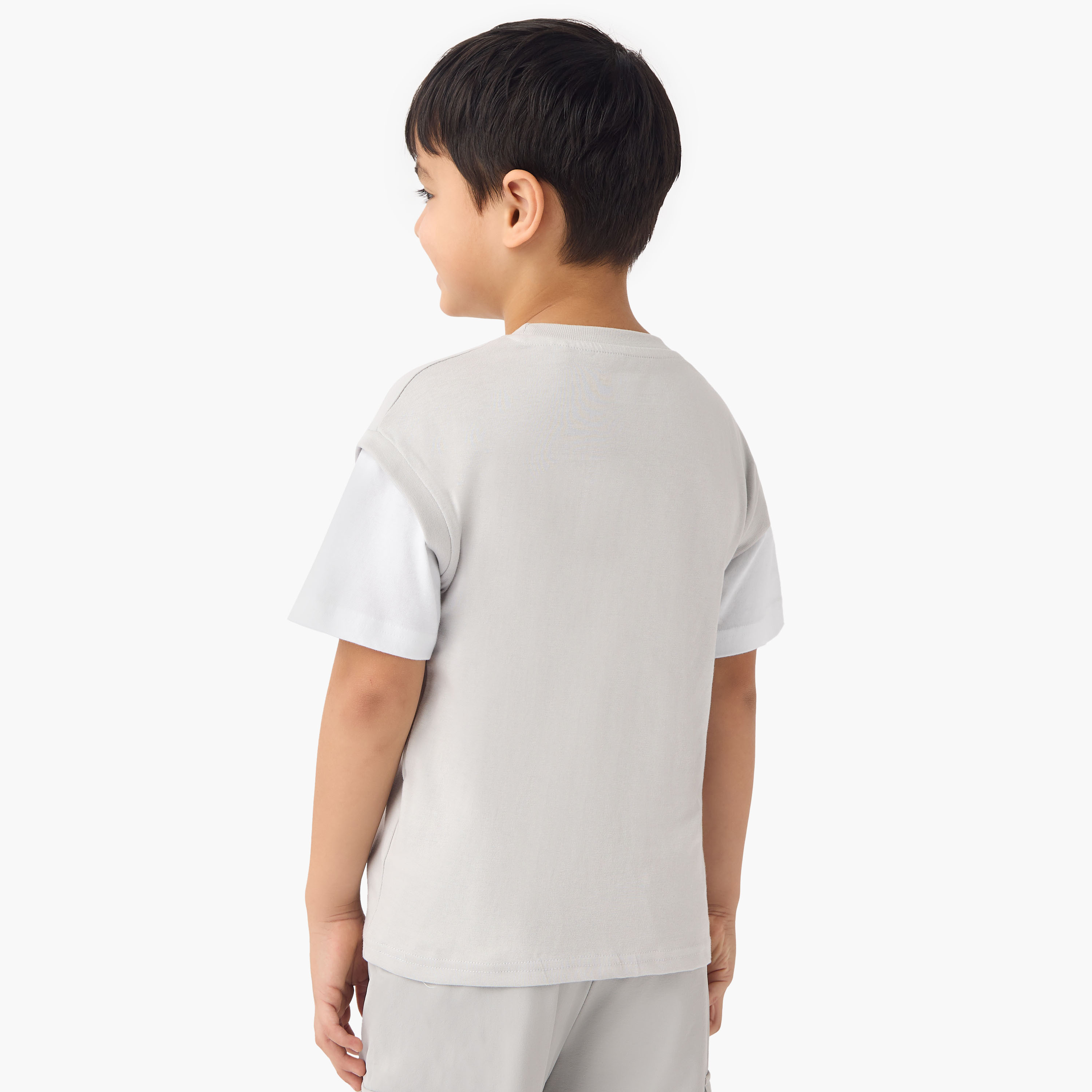 Kappa Logo Print T-shirt with Short Sleeves-boys-clothing-sportswear-tops-image-3