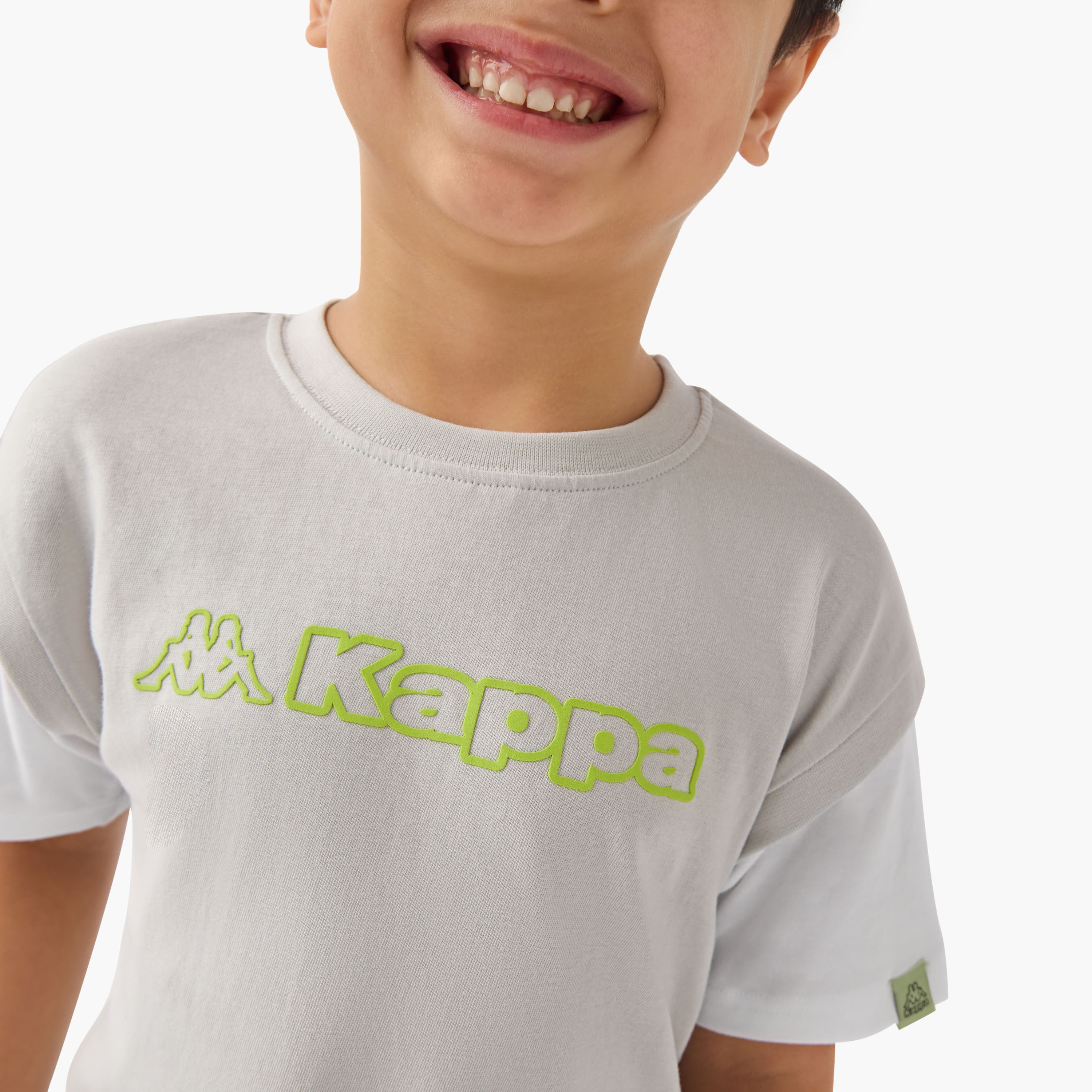 Kappa Logo Print T-shirt with Short Sleeves-boys-clothing-sportswear-tops-image-4