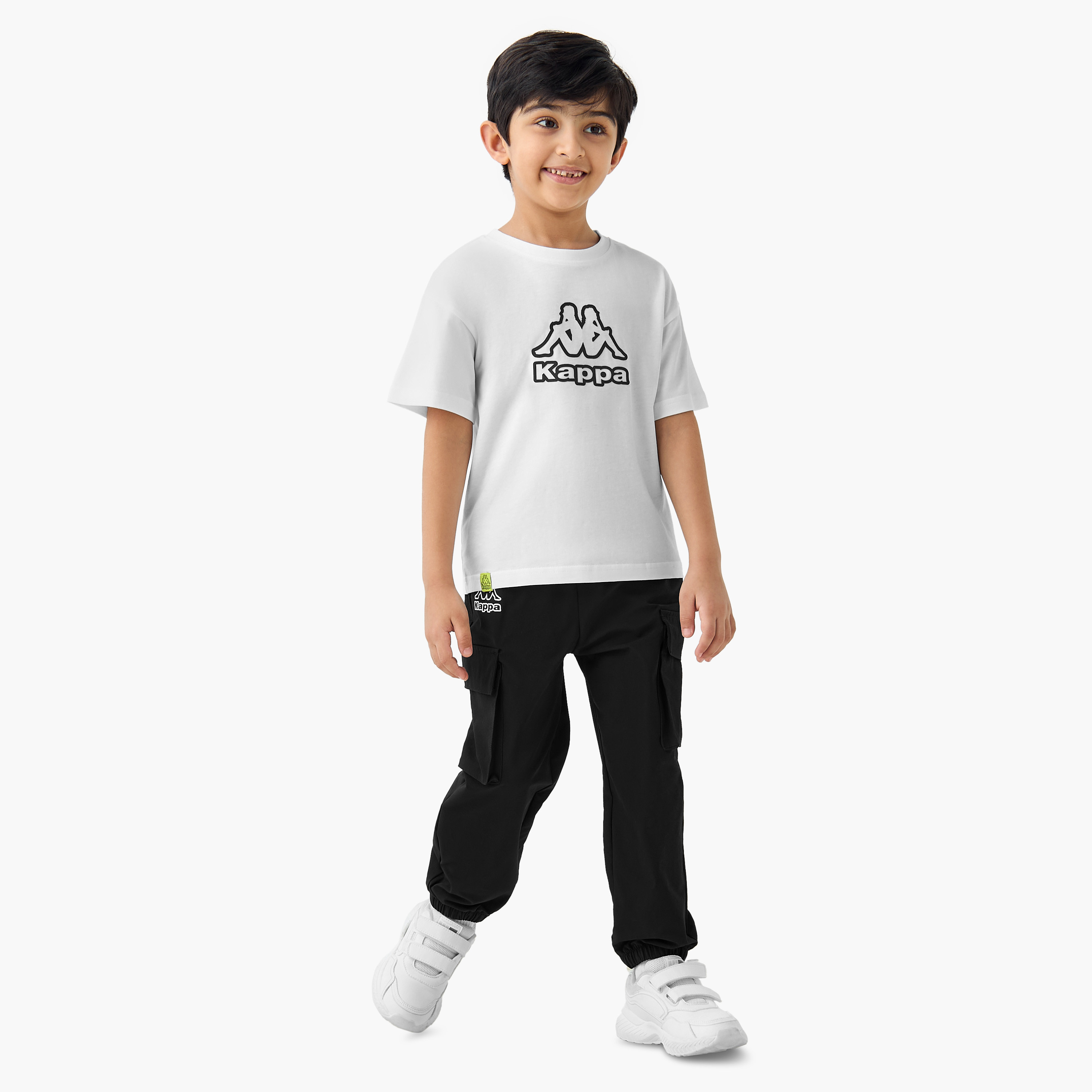 تيشيرت بطبعات شعار وياقة ضيقة وأكمام قصيرة من كابا-sports-boys-clothing-tops-image-2