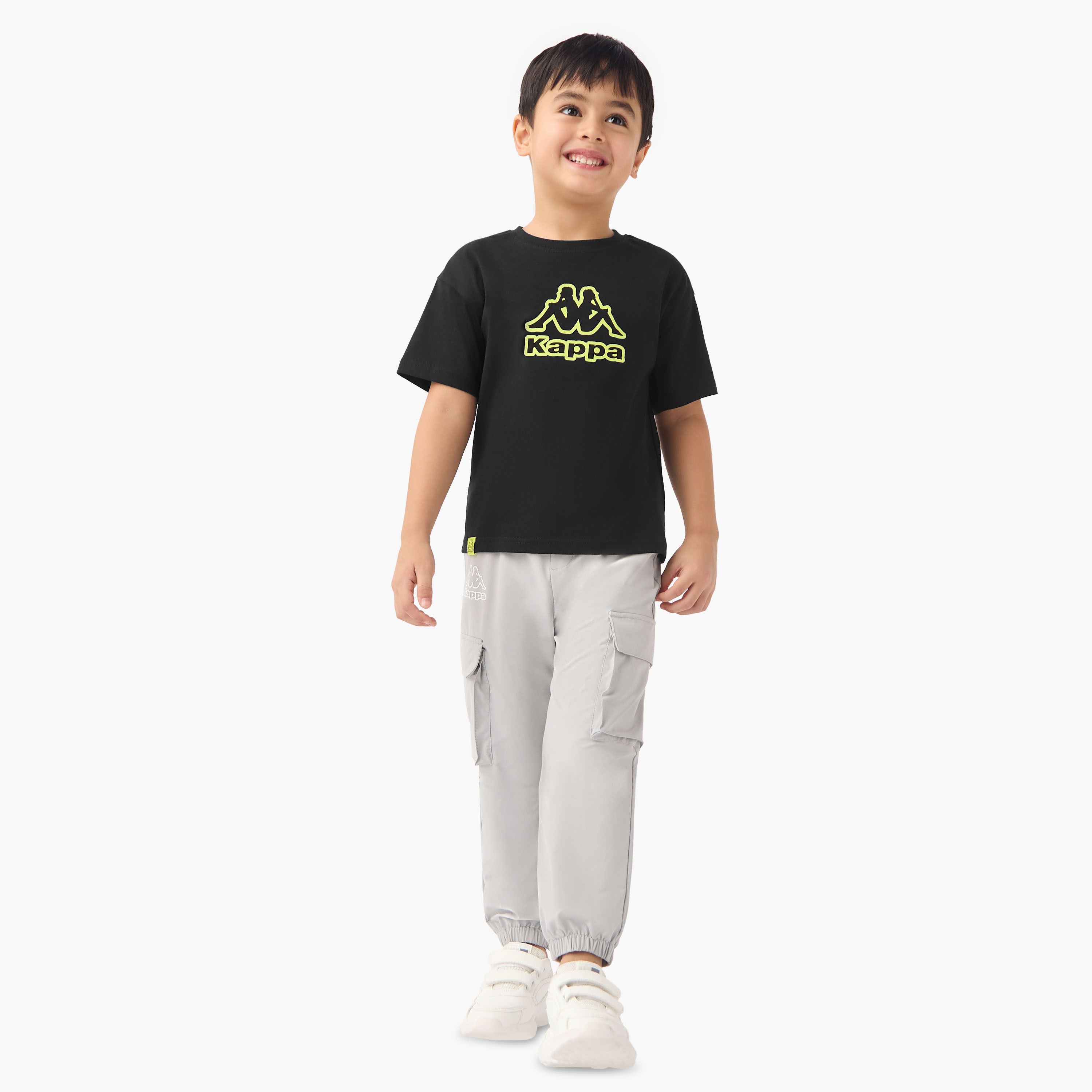 تيشيرت بأكمام قصيرة وياقة ضيقة وطبعات شعار من كابا-sports-boys-clothing-tops-image-2
