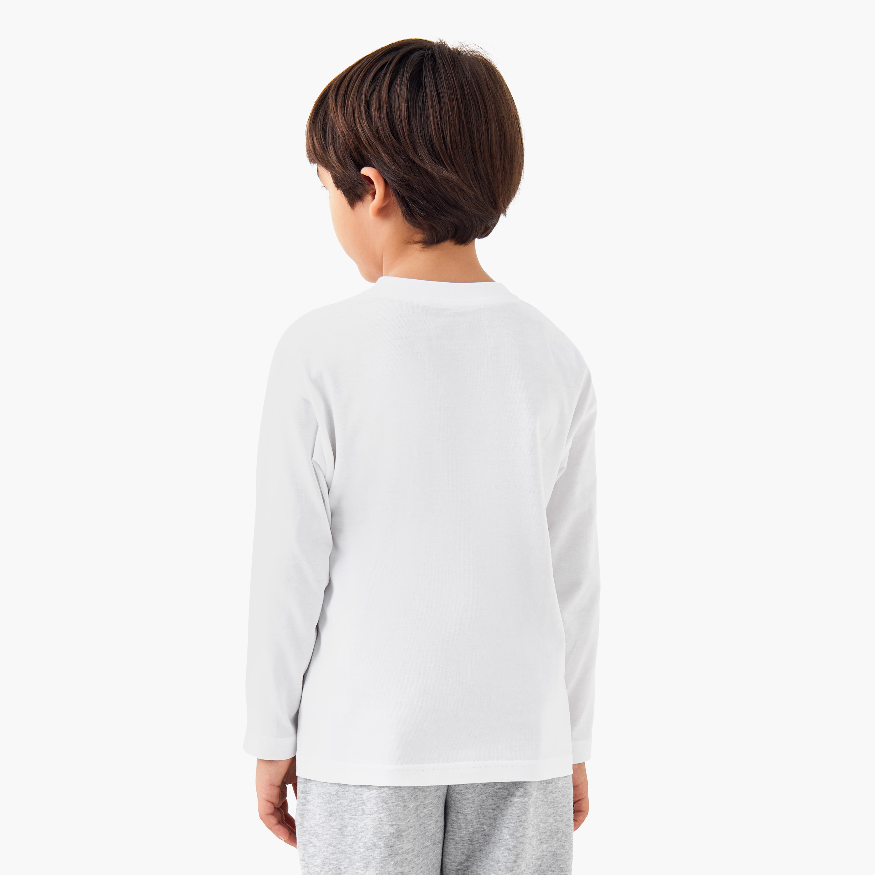 Kappa Boys Crew Neck T-shirt with Logo Print - Cotton - Long Sleeves-sports-boys-clothing-tops-image-3
