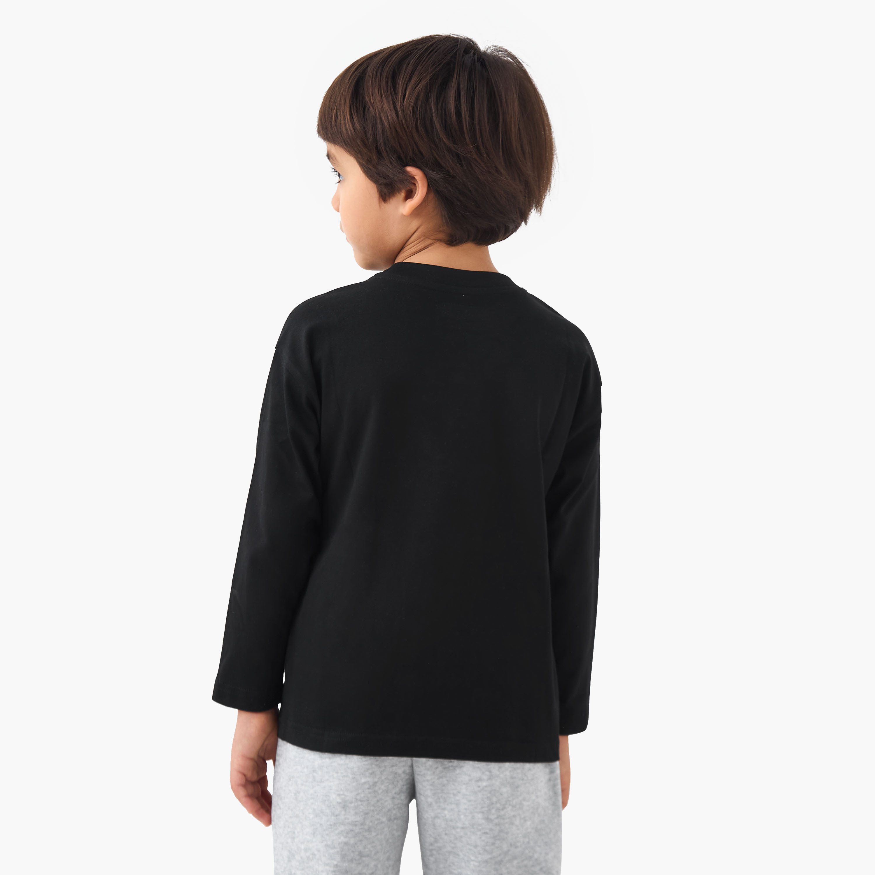 Kappa Boys Crew Neck T-shirt with Logo Print - Cotton - Long Sleeves-sports-boys-clothing-tops-image-3
