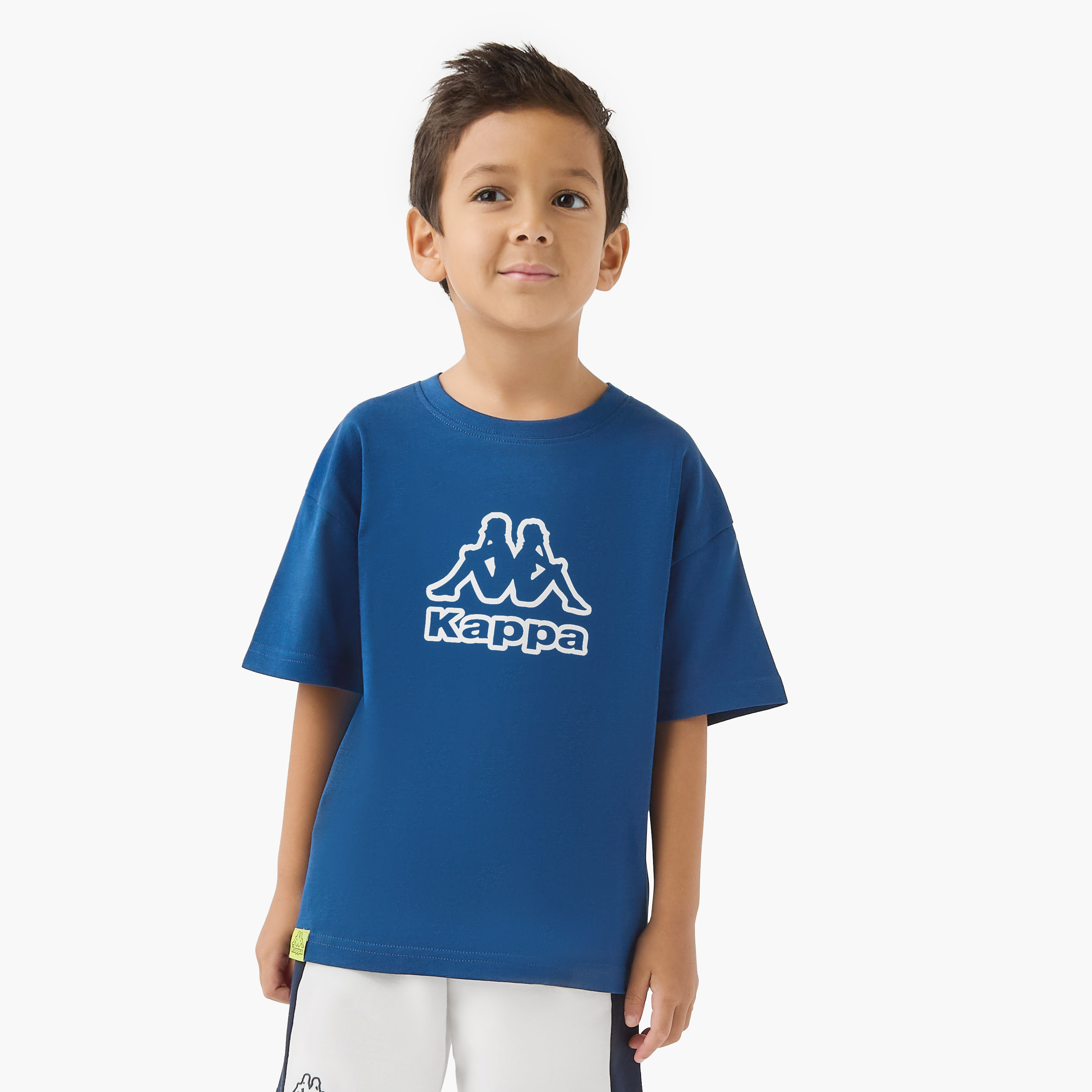 Kappa Logo Print T-shirt with Crew Neck and Short Sleeves-boys-clothing-sportswear-tops-image-1