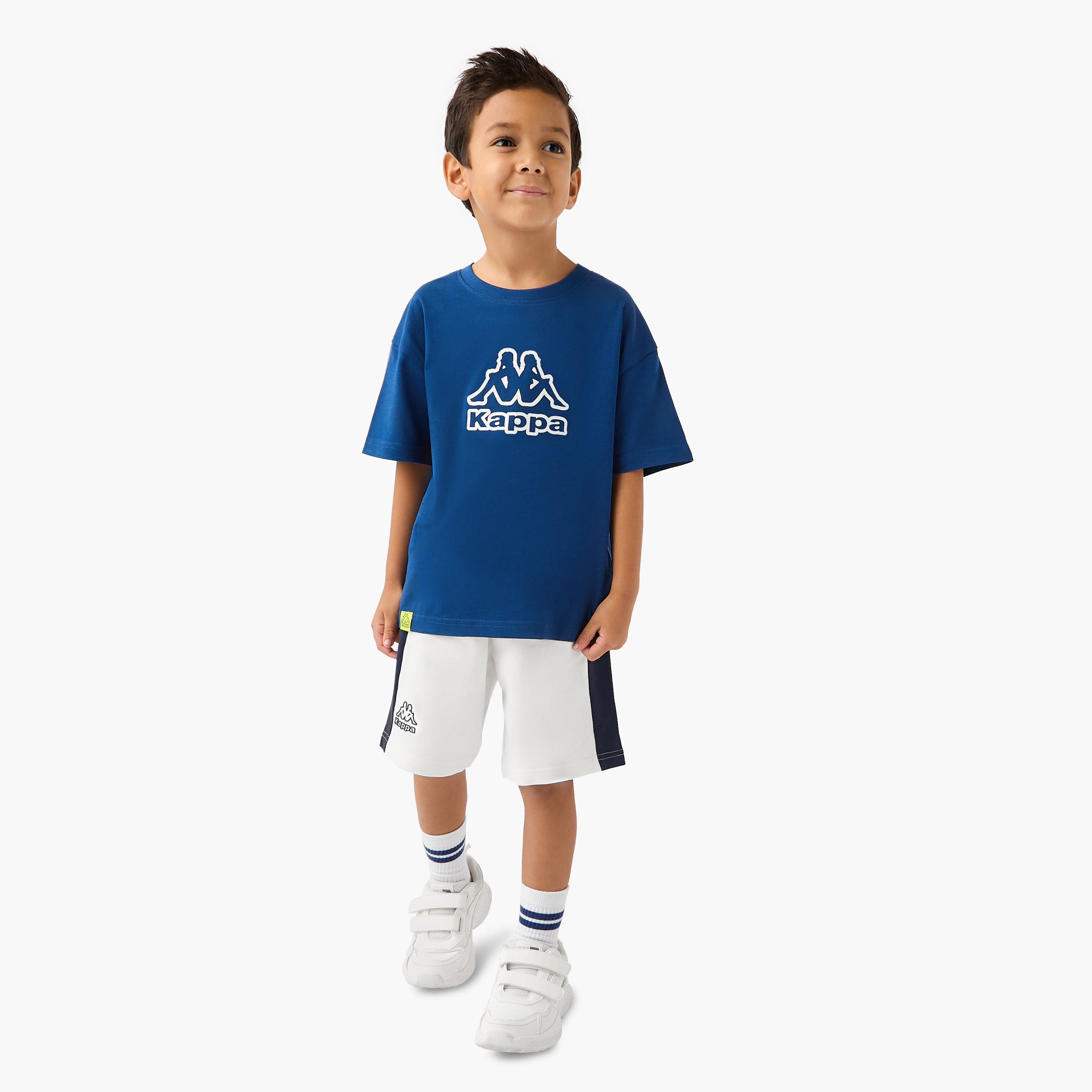 Kappa Logo Print T-shirt with Crew Neck and Short Sleeves-boys-clothing-sportswear-tops-image-2