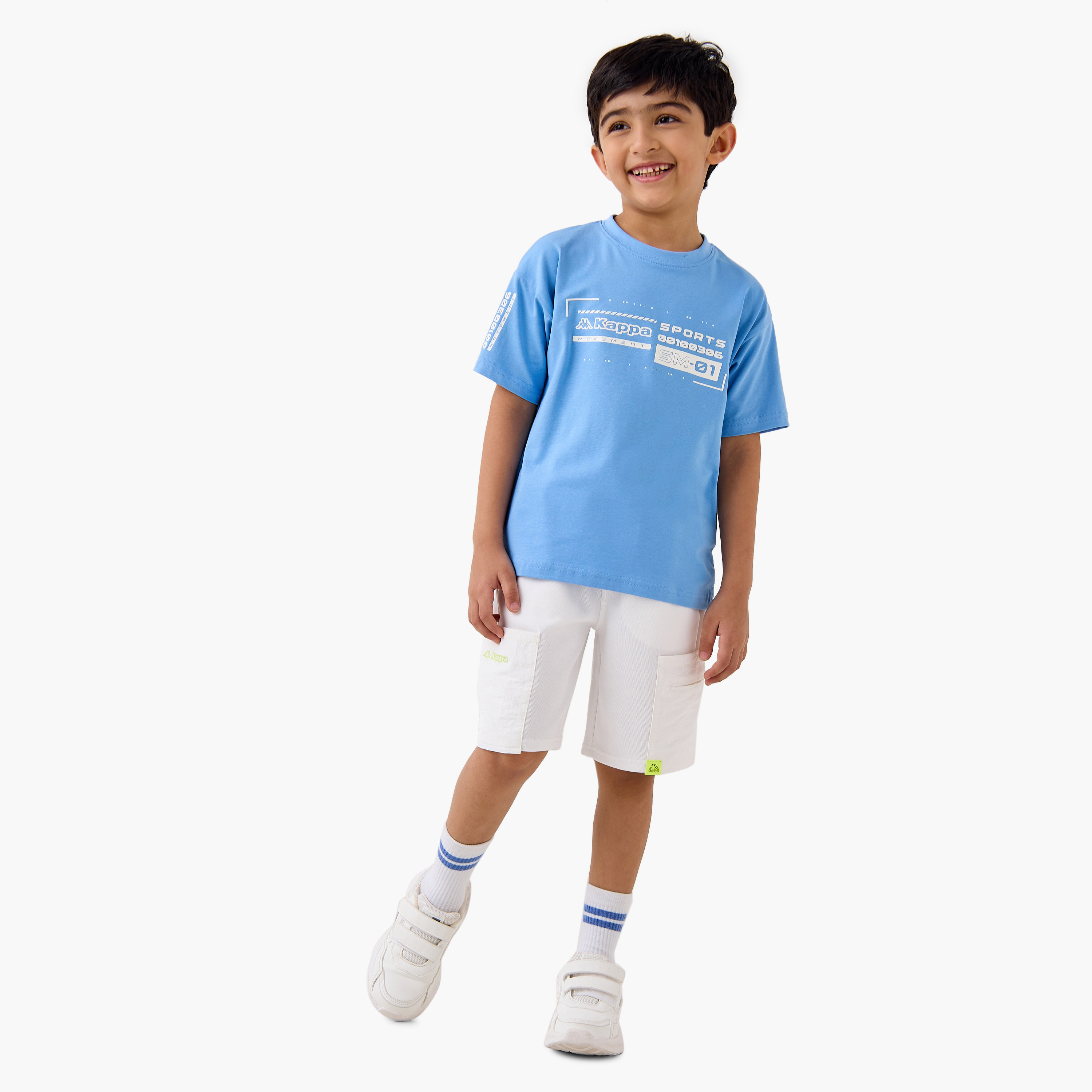 Kappa Solid Shorts with Drawstring Closure and Pockets-sports-boys-clothing-bottoms-shorts-image-2