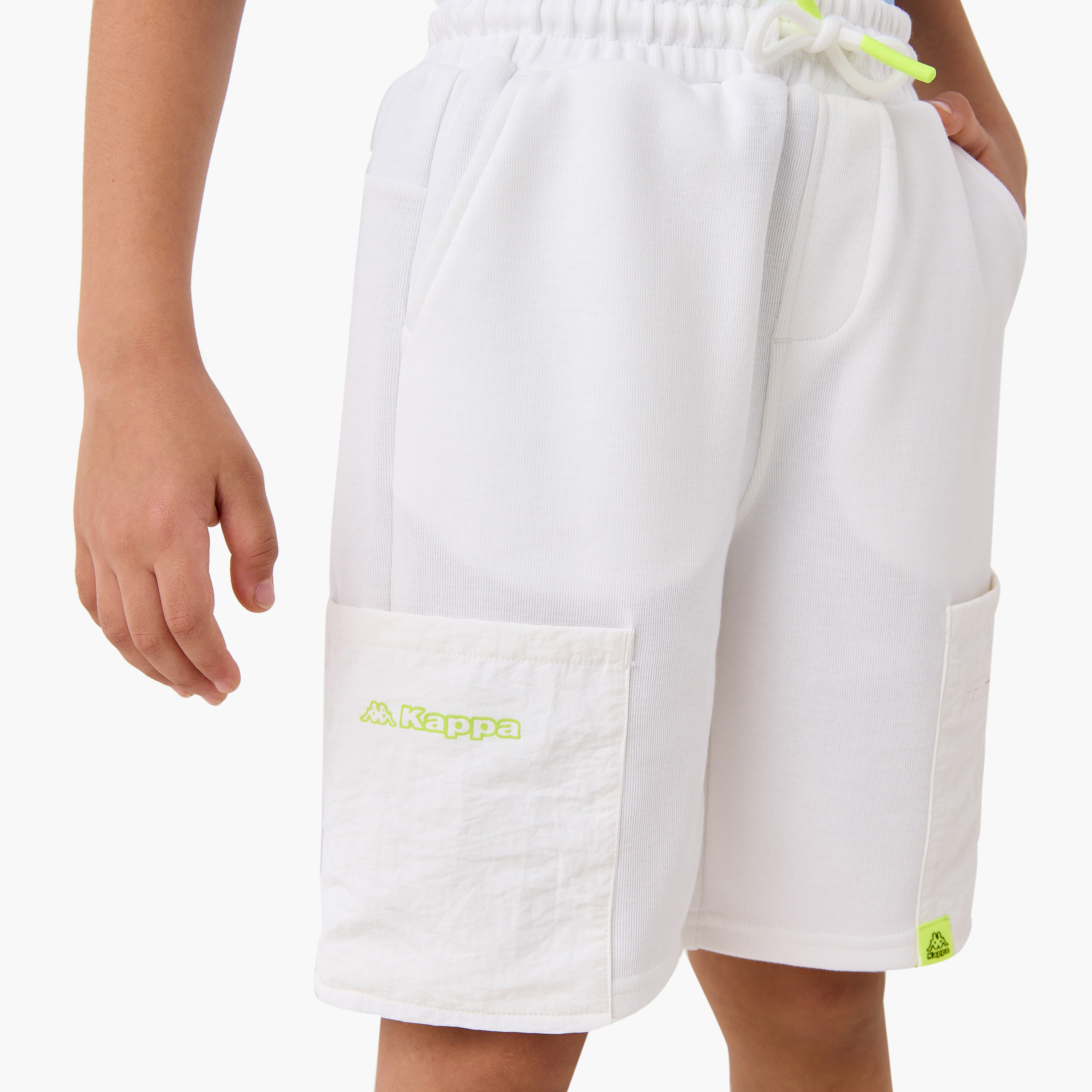 Kappa Solid Shorts with Drawstring Closure and Pockets-sports-boys-clothing-bottoms-shorts-image-4