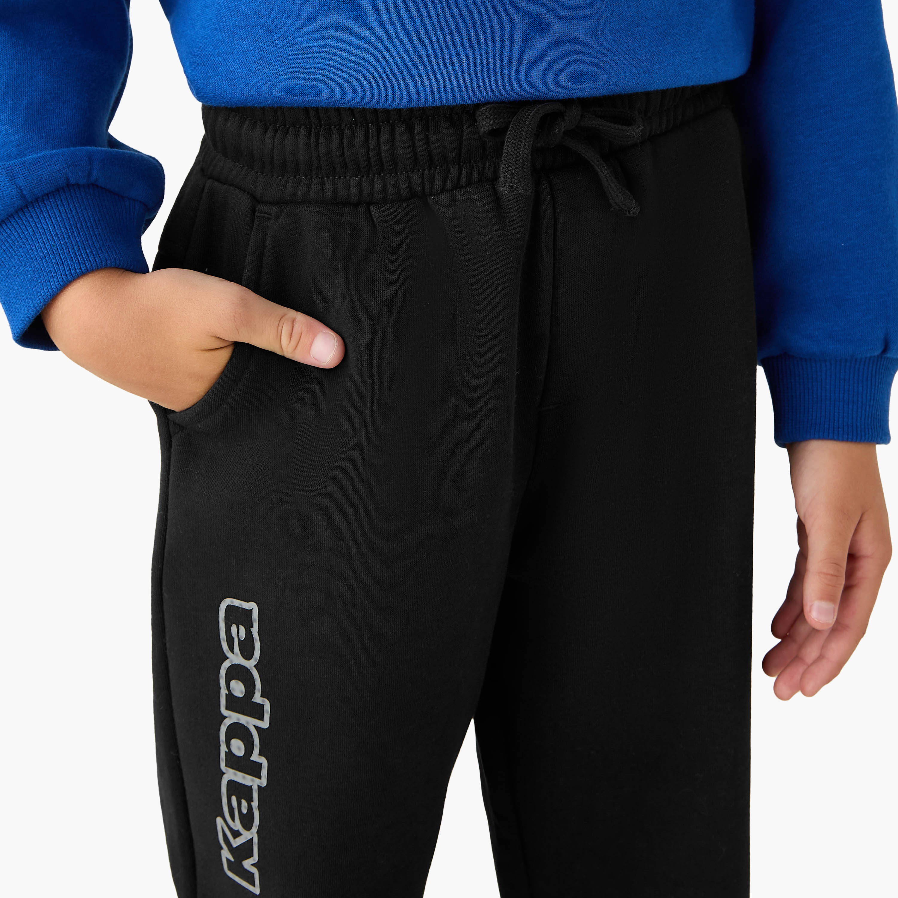 Kappa Logo Print Joggers with Drawstring Closure and Pockets-boys-clothing-bottoms-joggersandtrackpants-image-4