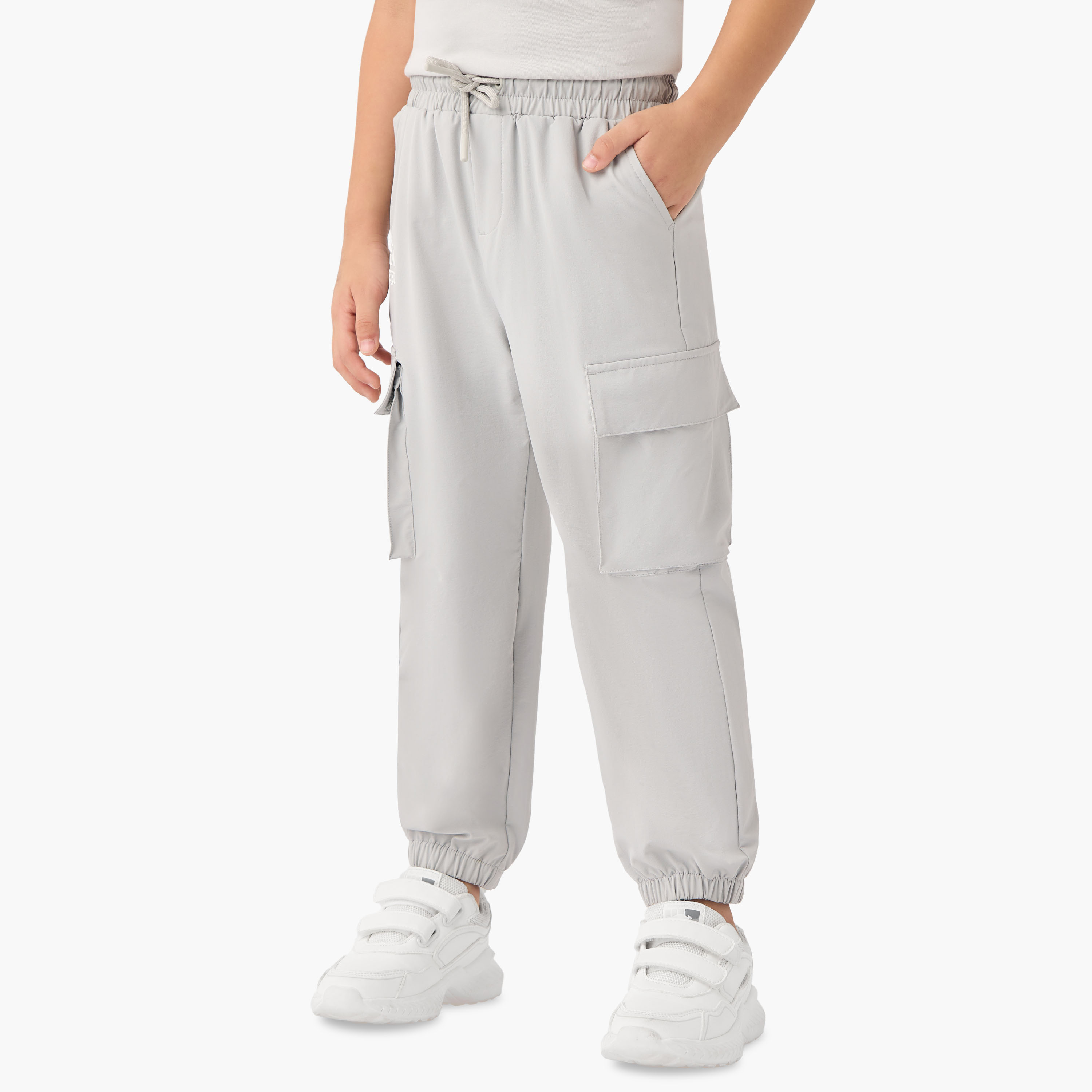 Kappa Logo Print Cargo Joggers with Drawstring Waist-boys-clothing-bottoms-joggersandtrackpants-image-1
