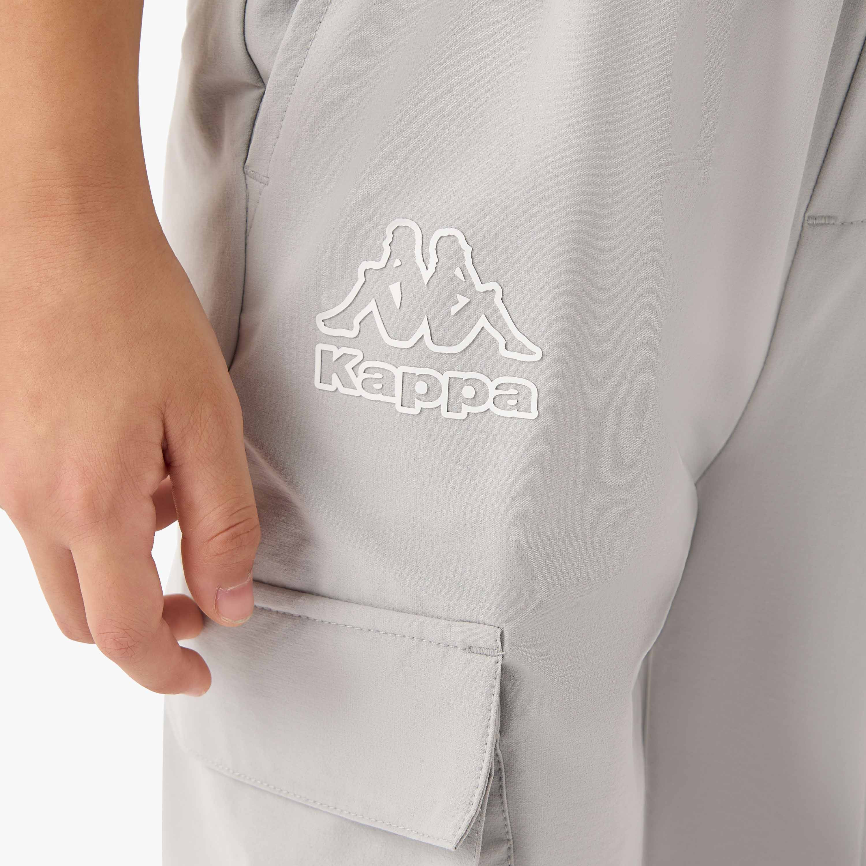 Kappa Logo Print Cargo Joggers with Drawstring Waist-boys-clothing-bottoms-joggersandtrackpants-image-4