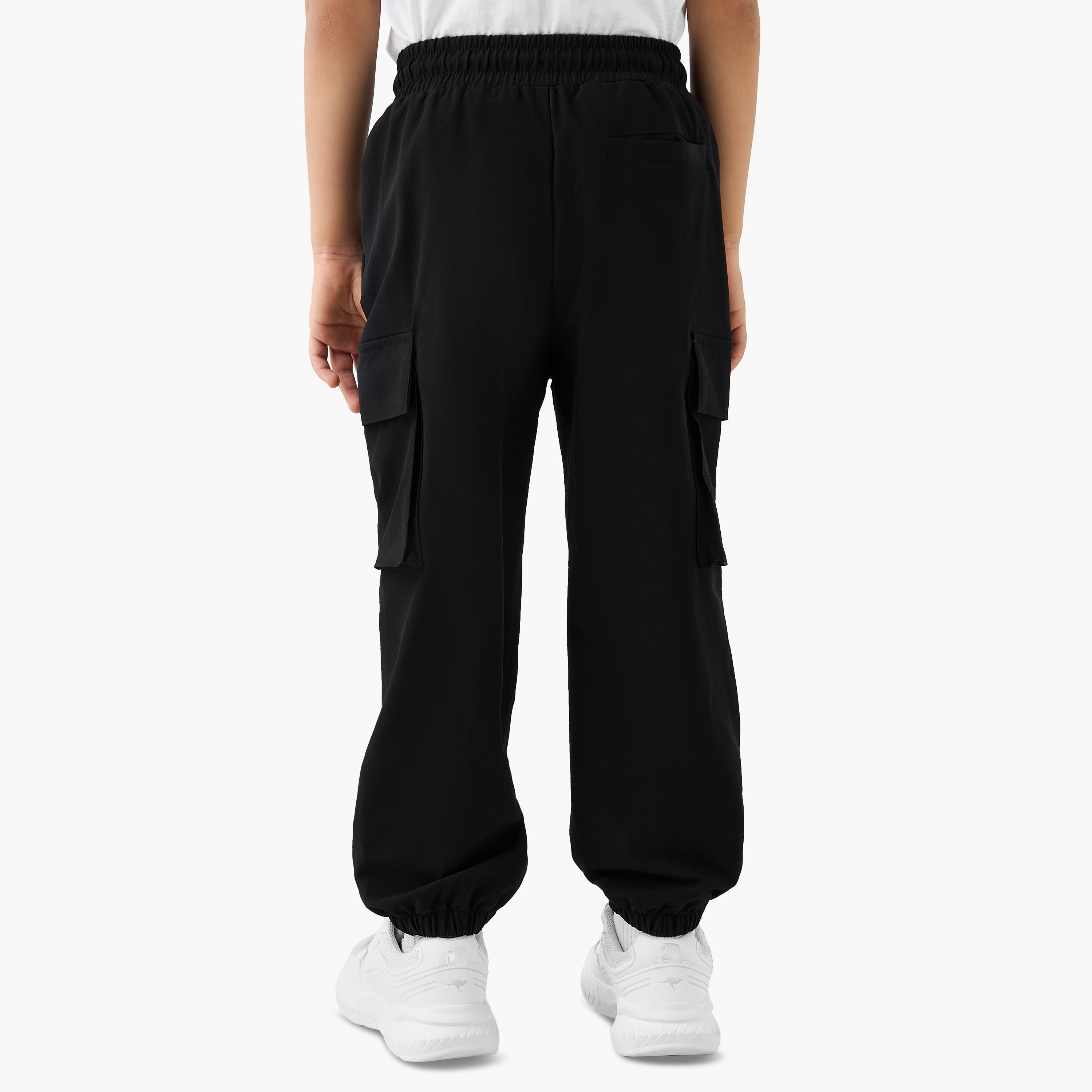 Kappa Logo Print Joggers with Drawstring Closure and Pockets-boys-clothing-bottoms-joggersandtrackpants-image-3