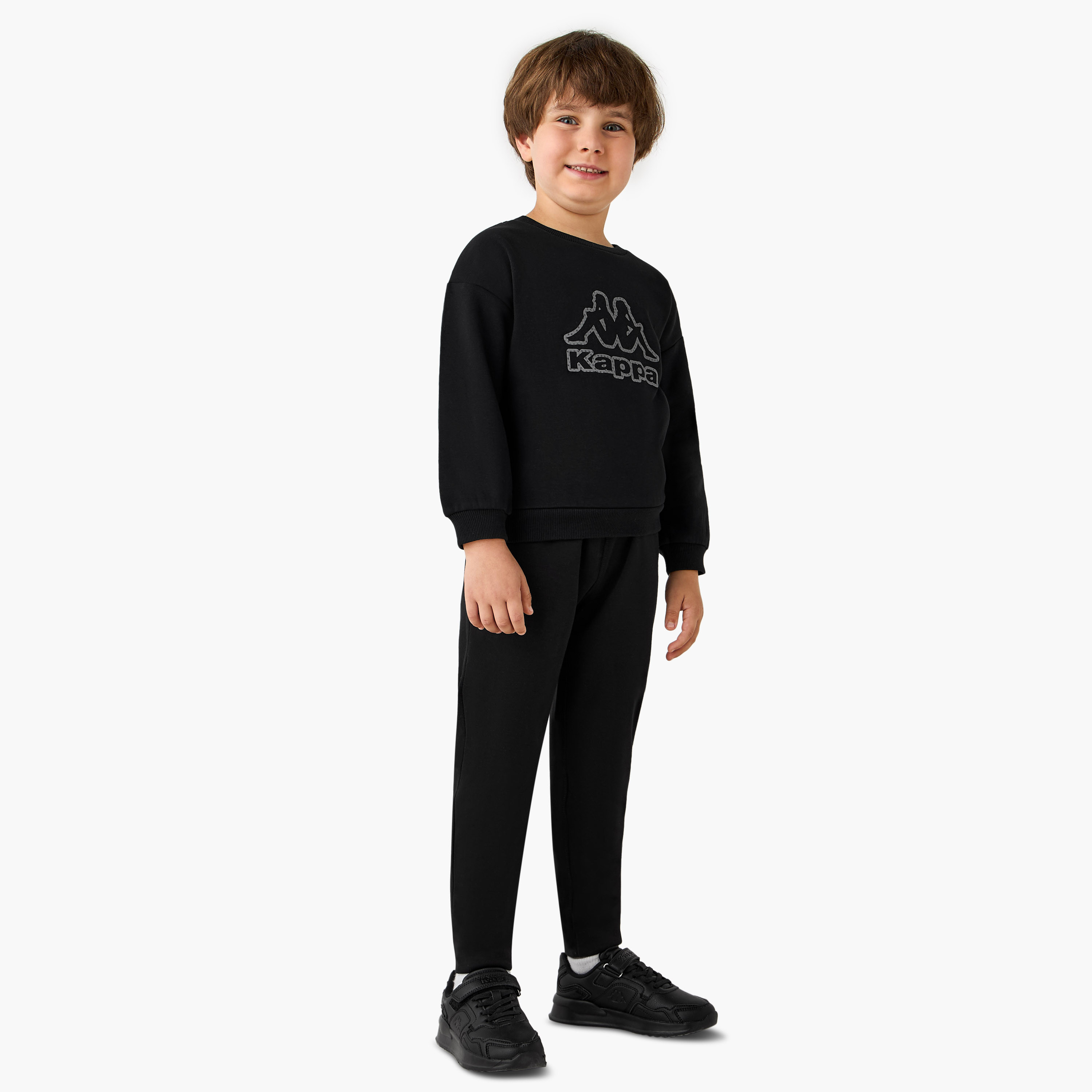 Kappa Logo Print Sweatshirt with Long Sleeves-boys-clothing-sweatshirts-image-2
