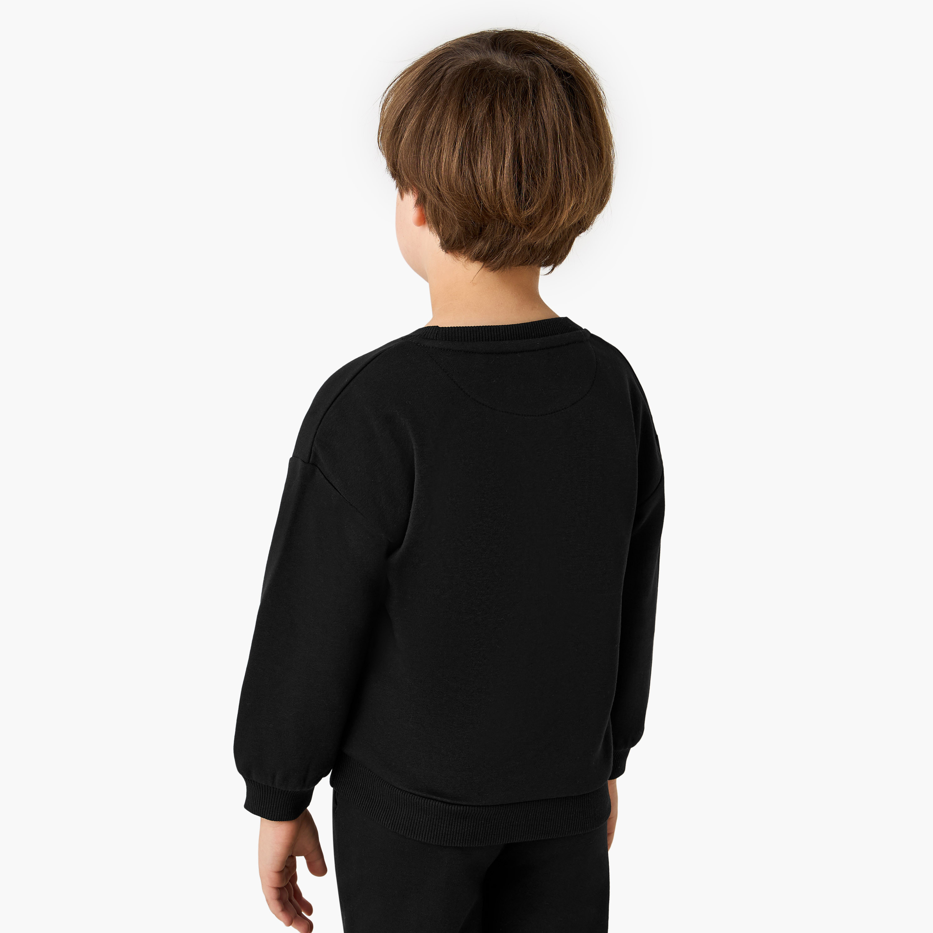 Kappa Logo Print Sweatshirt with Long Sleeves-boys-clothing-sweatshirts-image-3