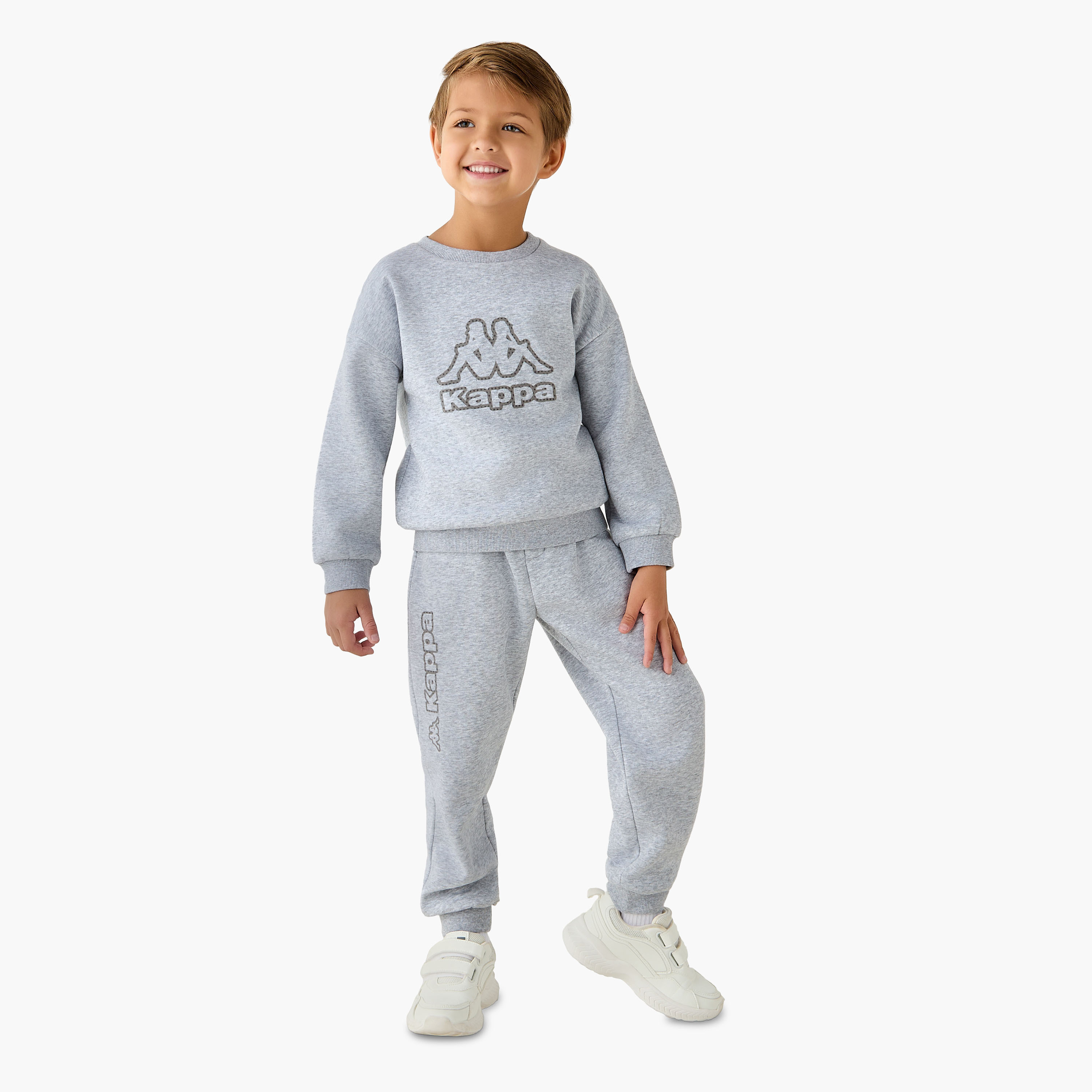 Kappa Logo Print Sweatshirt with Long Sleeves-boys-clothing-sweatshirts-image-2