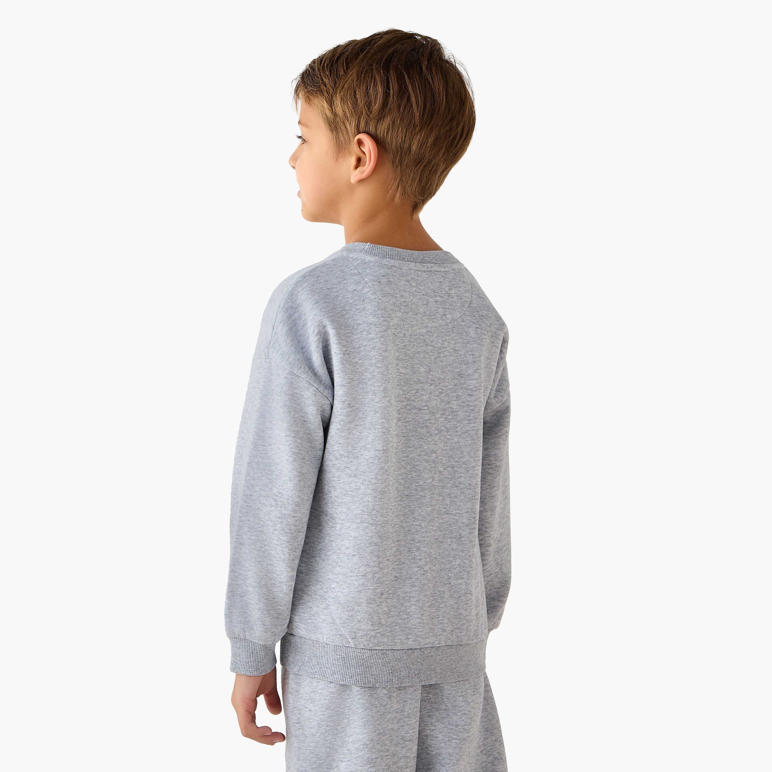 Kappa Logo Print Sweatshirt with Long Sleeves-boys-clothing-sweatshirts-image-3