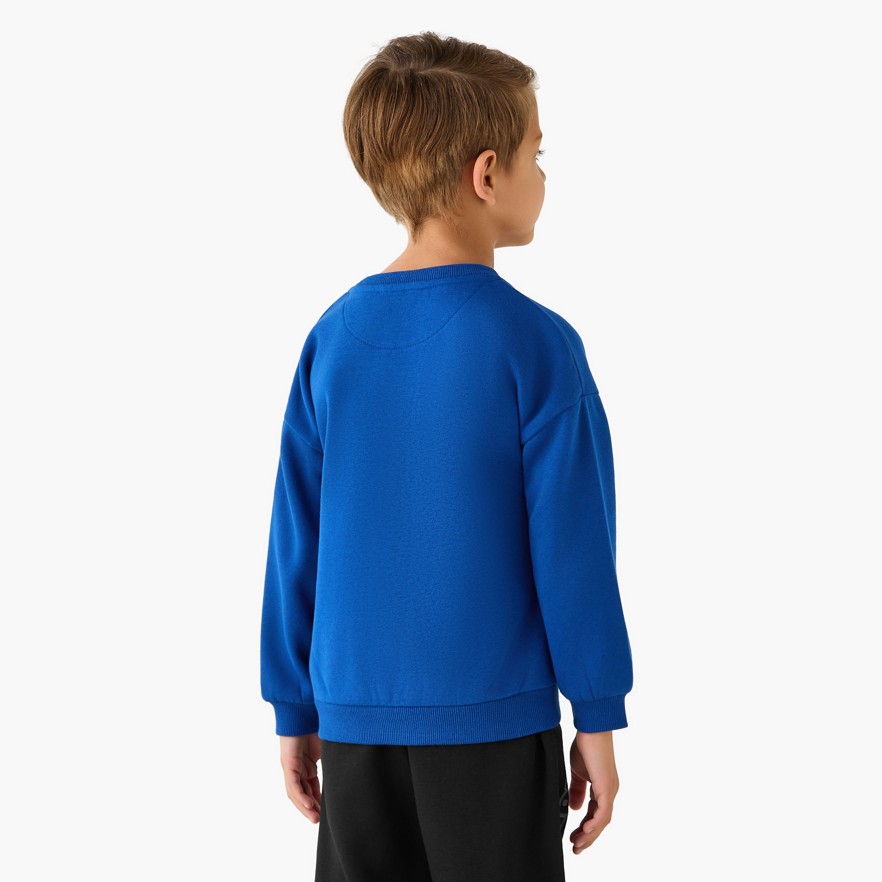 Kappa Logo Print Sweatshirt with Long Sleeves-boys-clothing-sweatshirts-image-3