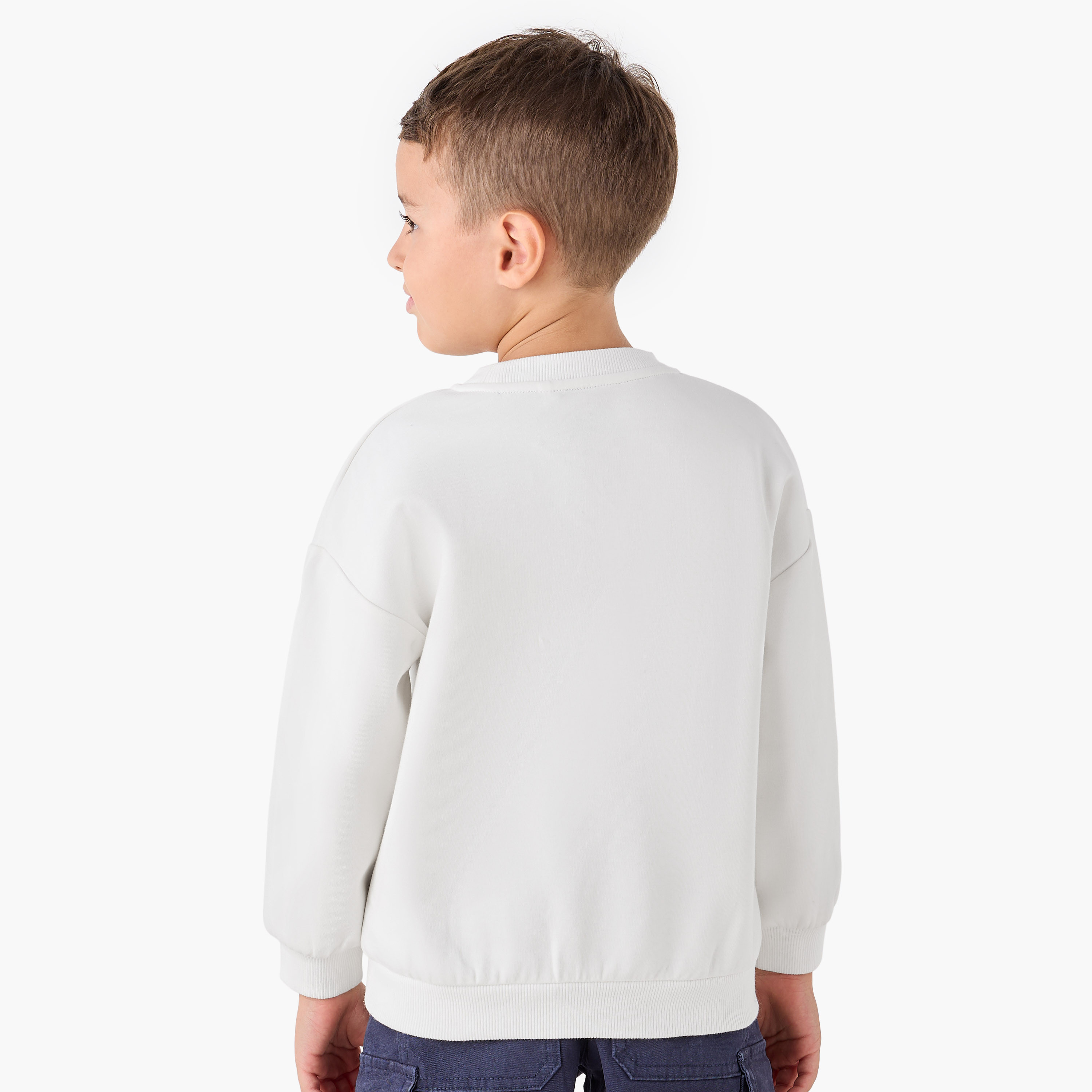 Kappa Logo Print Sweatshirt with Long Sleeves-boys-clothing-sweatshirts-image-3