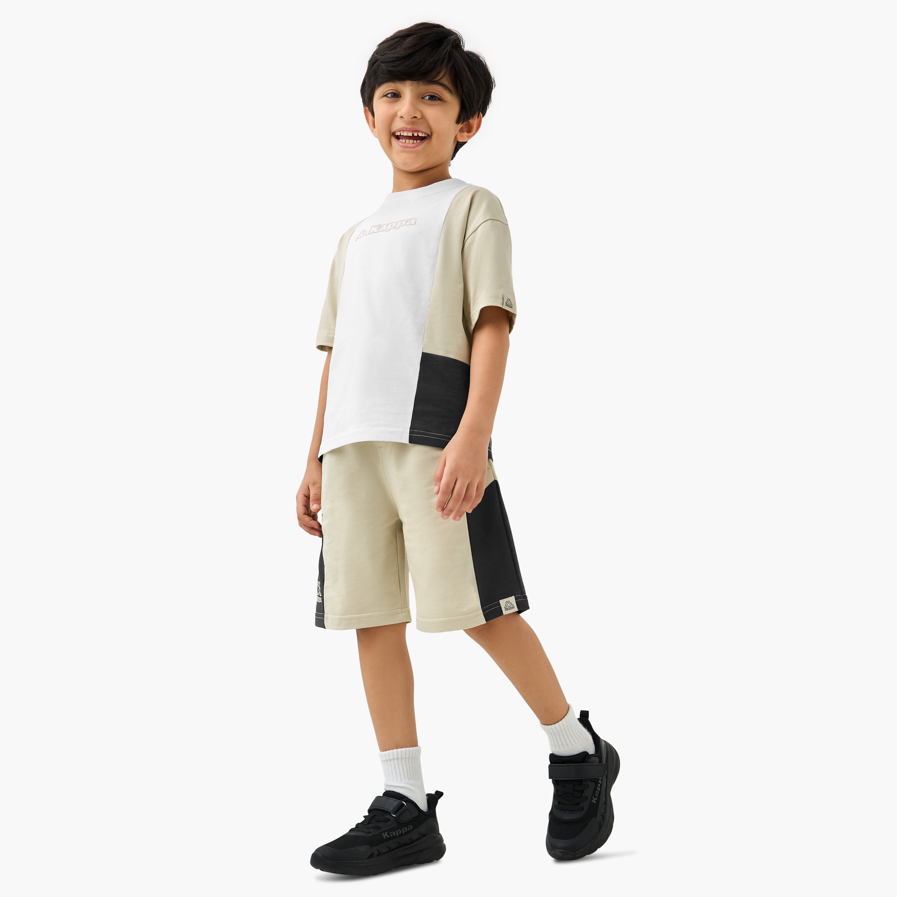 Kappa Logo Detail T-shirt and Shorts Set-boys-clothing-sportswear-sets-image-1