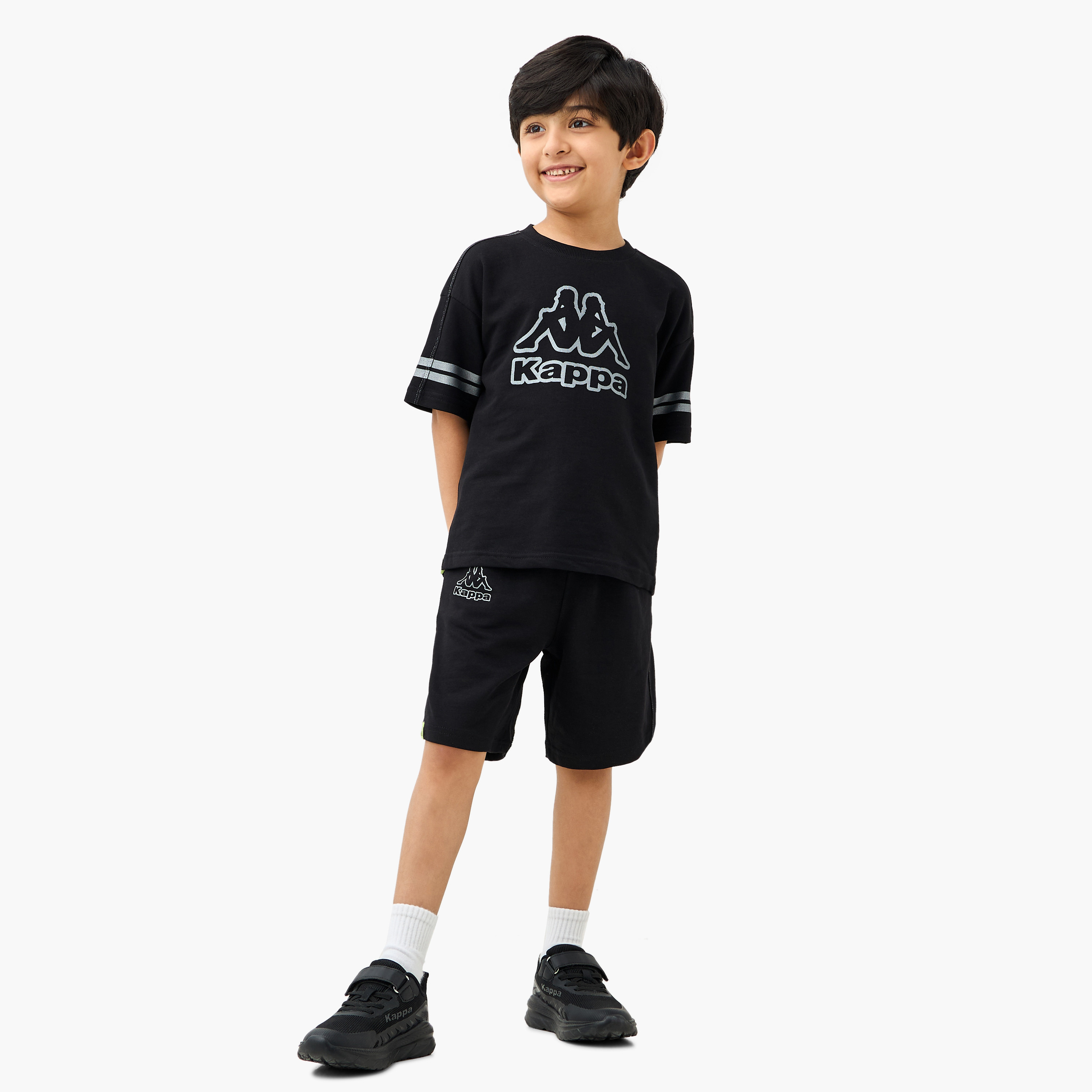 Kappa Logo Print T-shirt and Shorts Set-boys-clothing-sportswear-sets-image-1