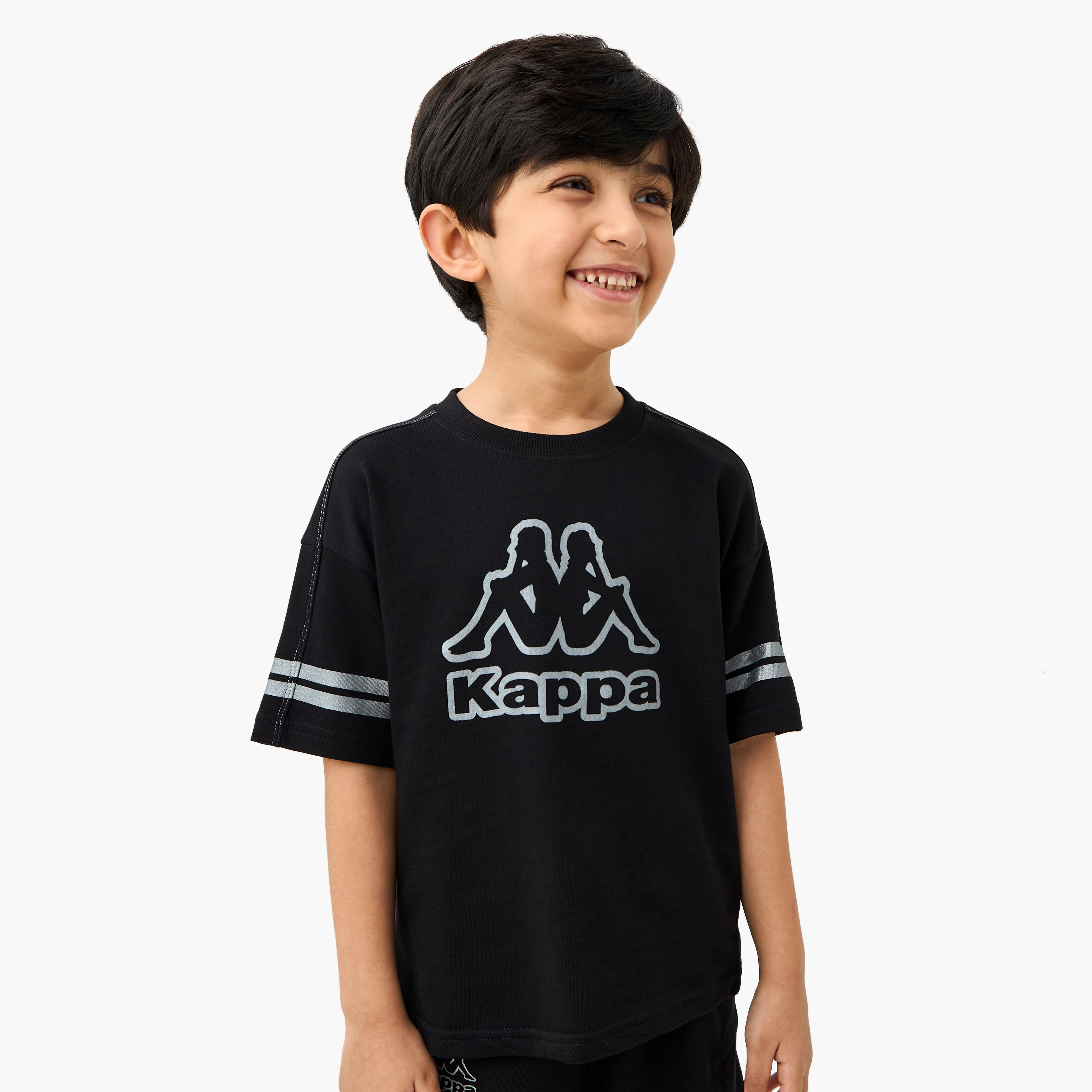 Kappa Logo Print T-shirt and Shorts Set-boys-clothing-sportswear-sets-image-2