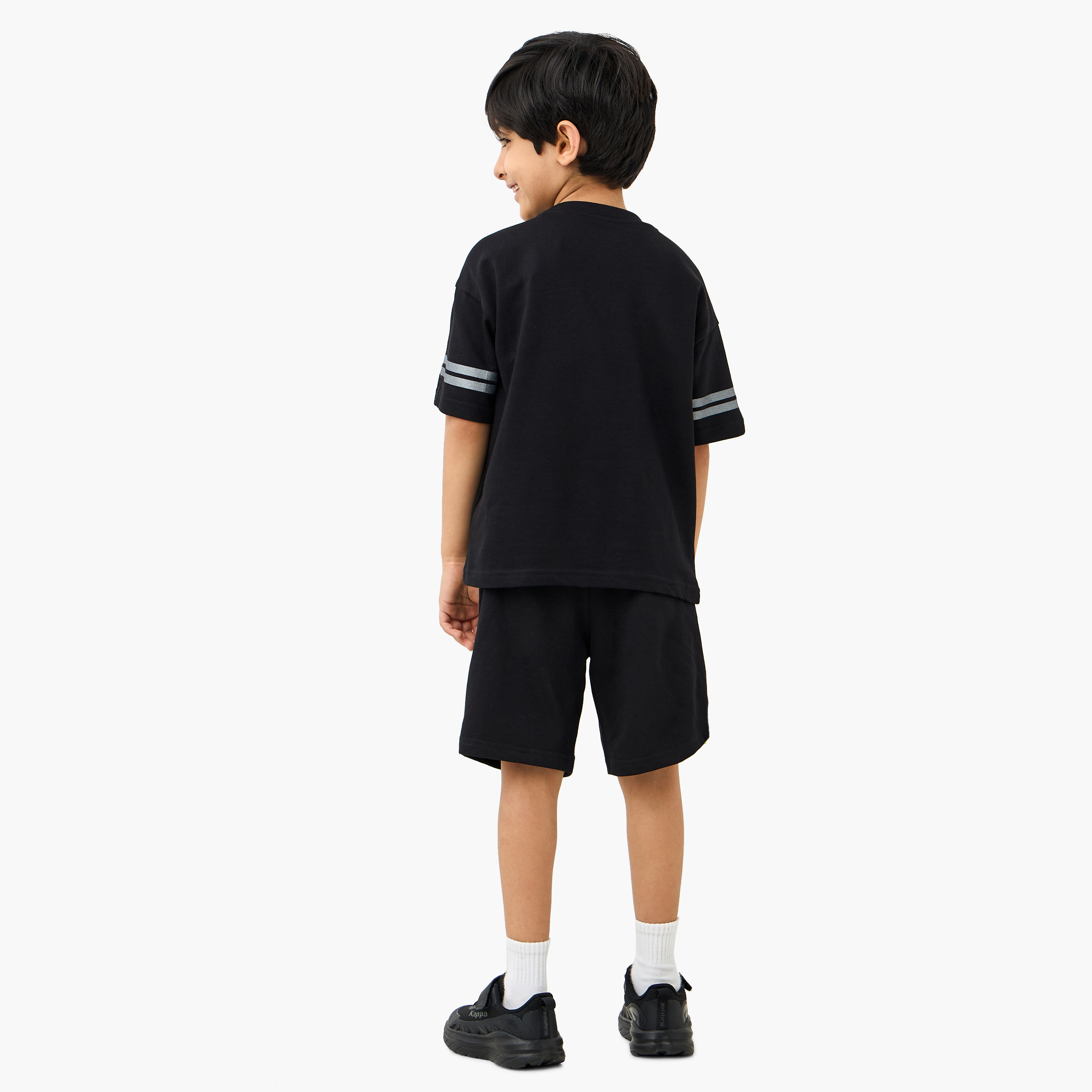 Kappa Logo Print T-shirt and Shorts Set-boys-clothing-sportswear-sets-image-4