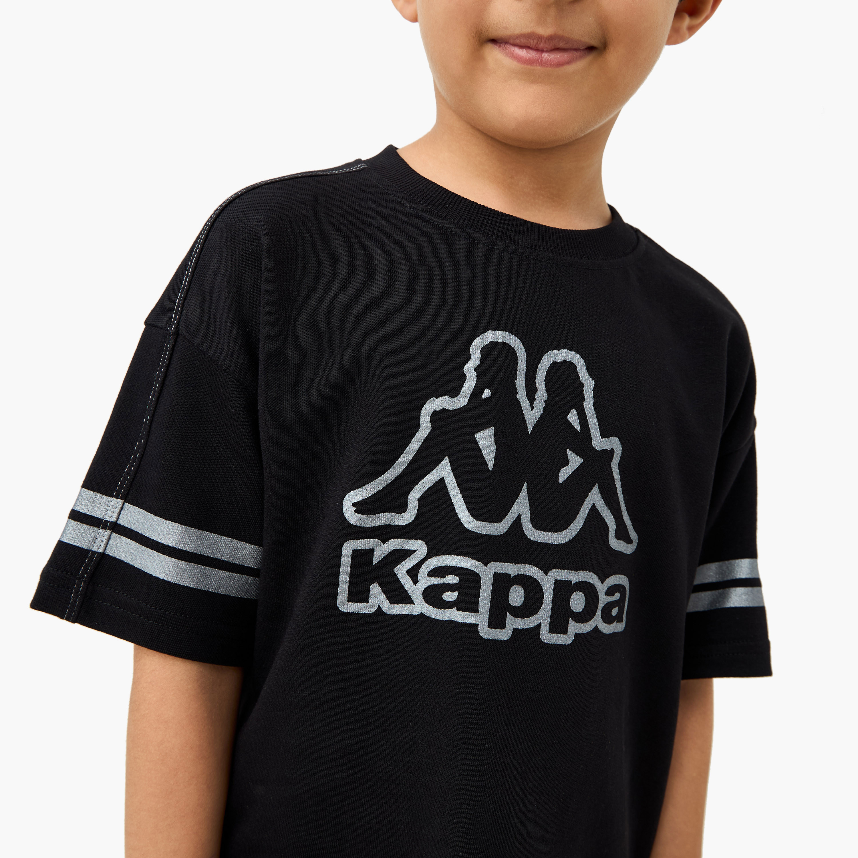 Kappa Logo Print T-shirt and Shorts Set-boys-clothing-sportswear-sets-image-5
