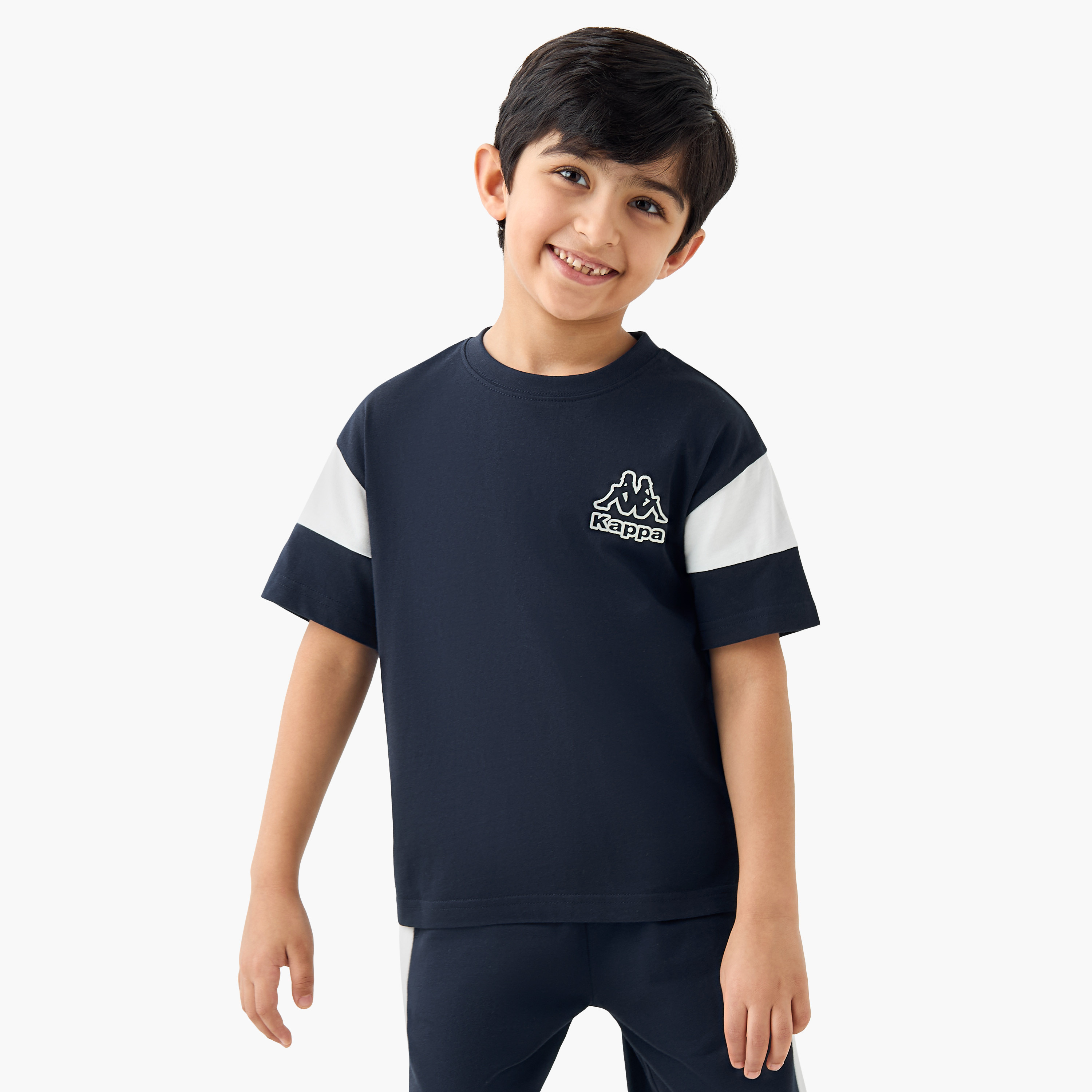 Kappa Logo Print T-shirt and Shorts Set-boys-clothing-sportswear-sets-image-2