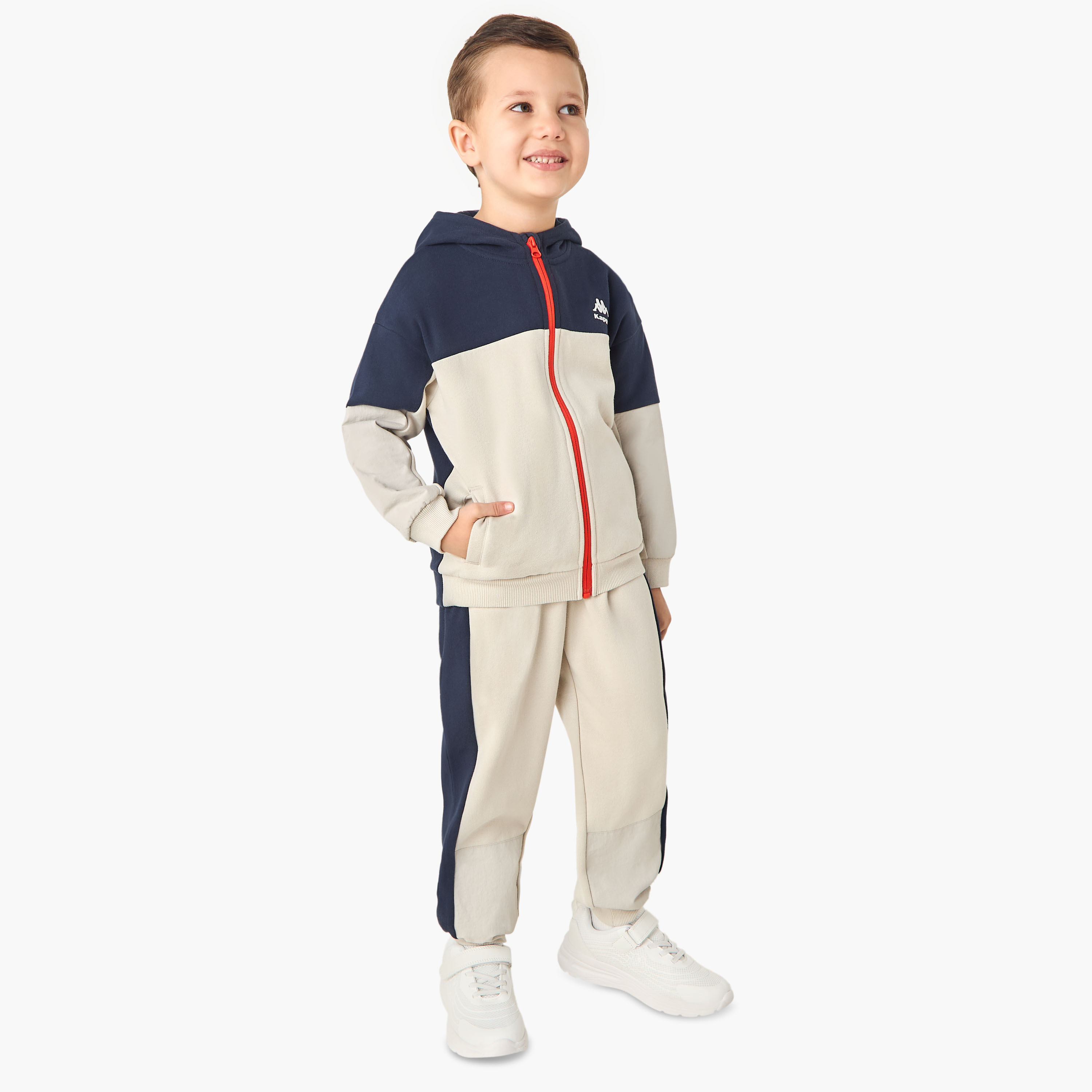 Kappa Colourblock Zip Through Hoodie and Joggers Set-baby-boys-clothing-winterwear-setsandcoords-image-1
