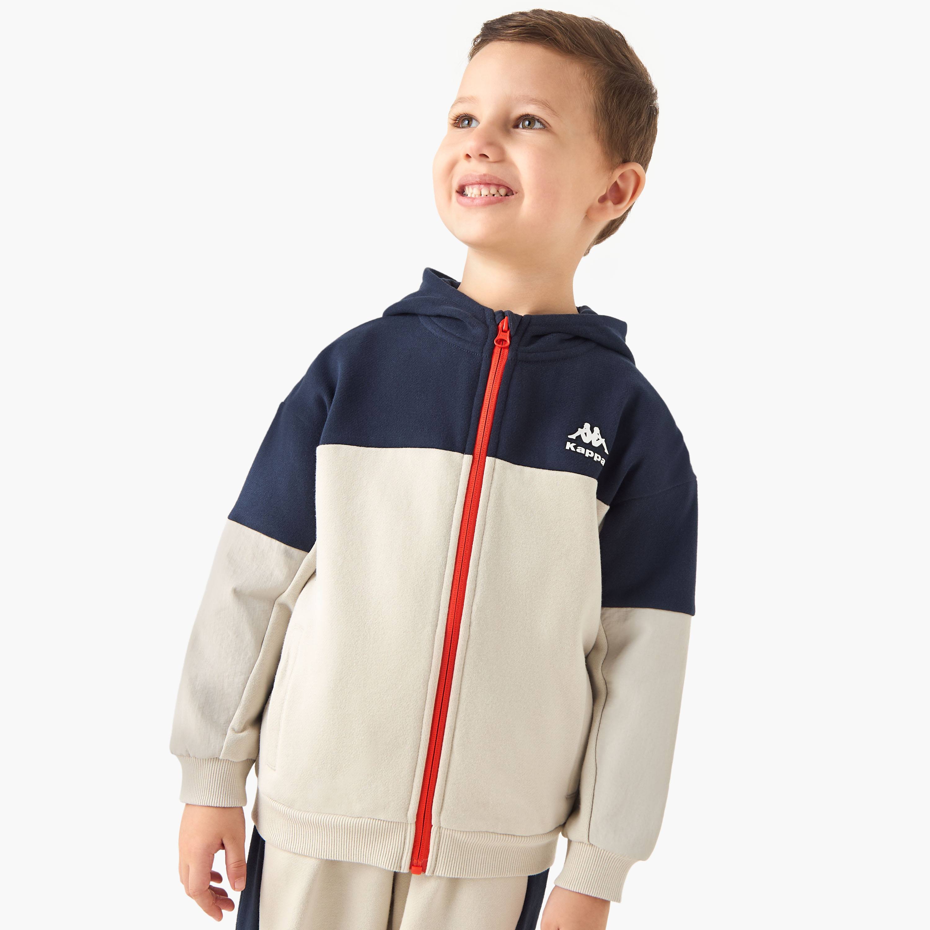 Kappa Colourblock Zip Through Hoodie and Joggers Set-baby-boys-clothing-winterwear-setsandcoords-image-2