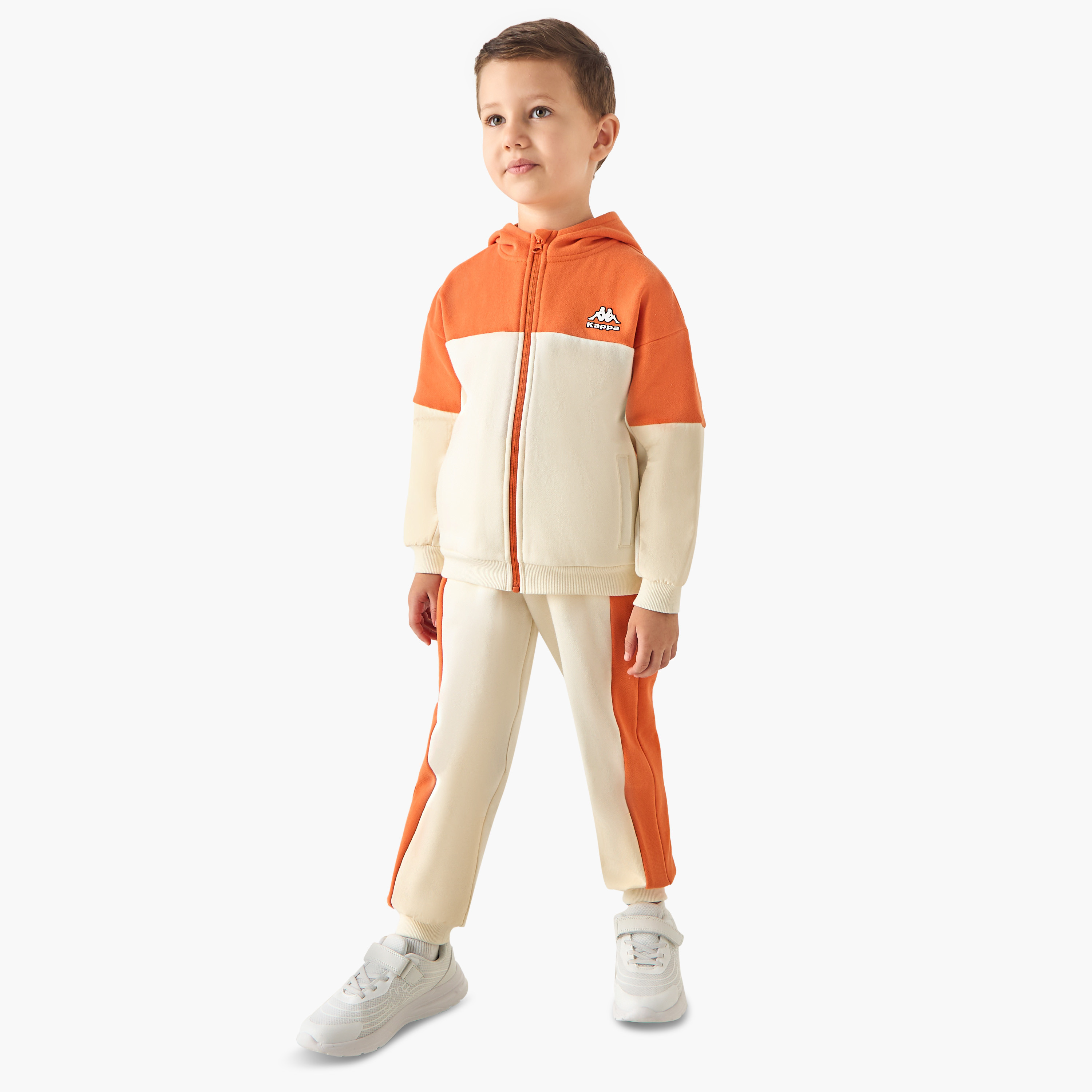 Kappa Colourblock Zip Through Hoodie and Joggers Set-baby-boys-clothing-winterwear-setsandcoords-image-1