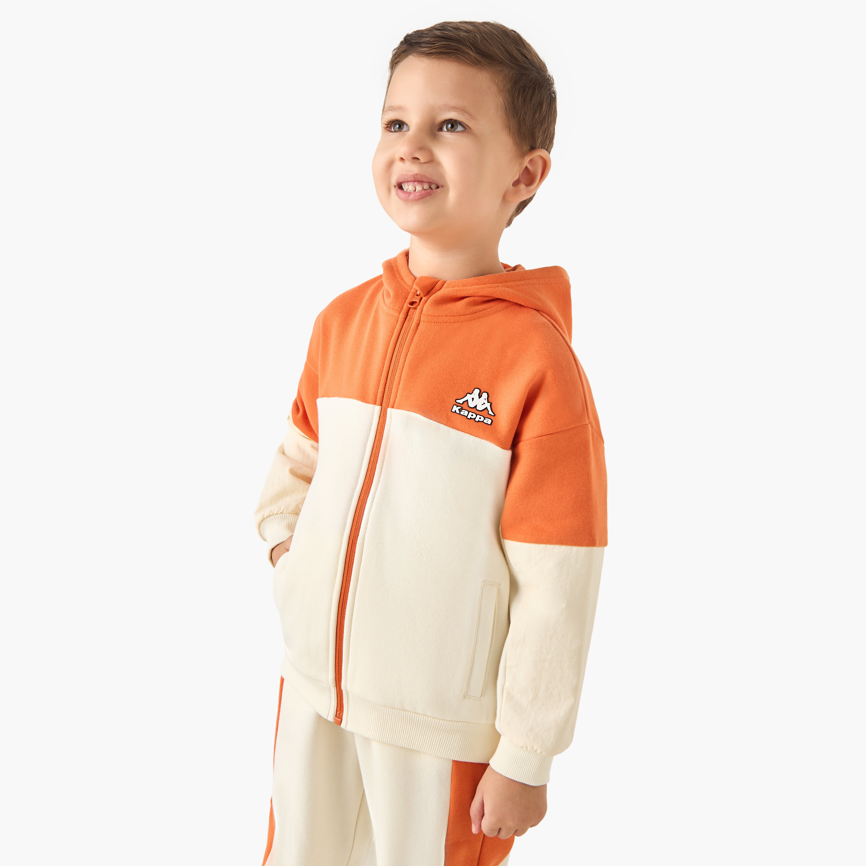 Kappa Colourblock Zip Through Hoodie and Joggers Set-baby-boys-clothing-winterwear-setsandcoords-image-2