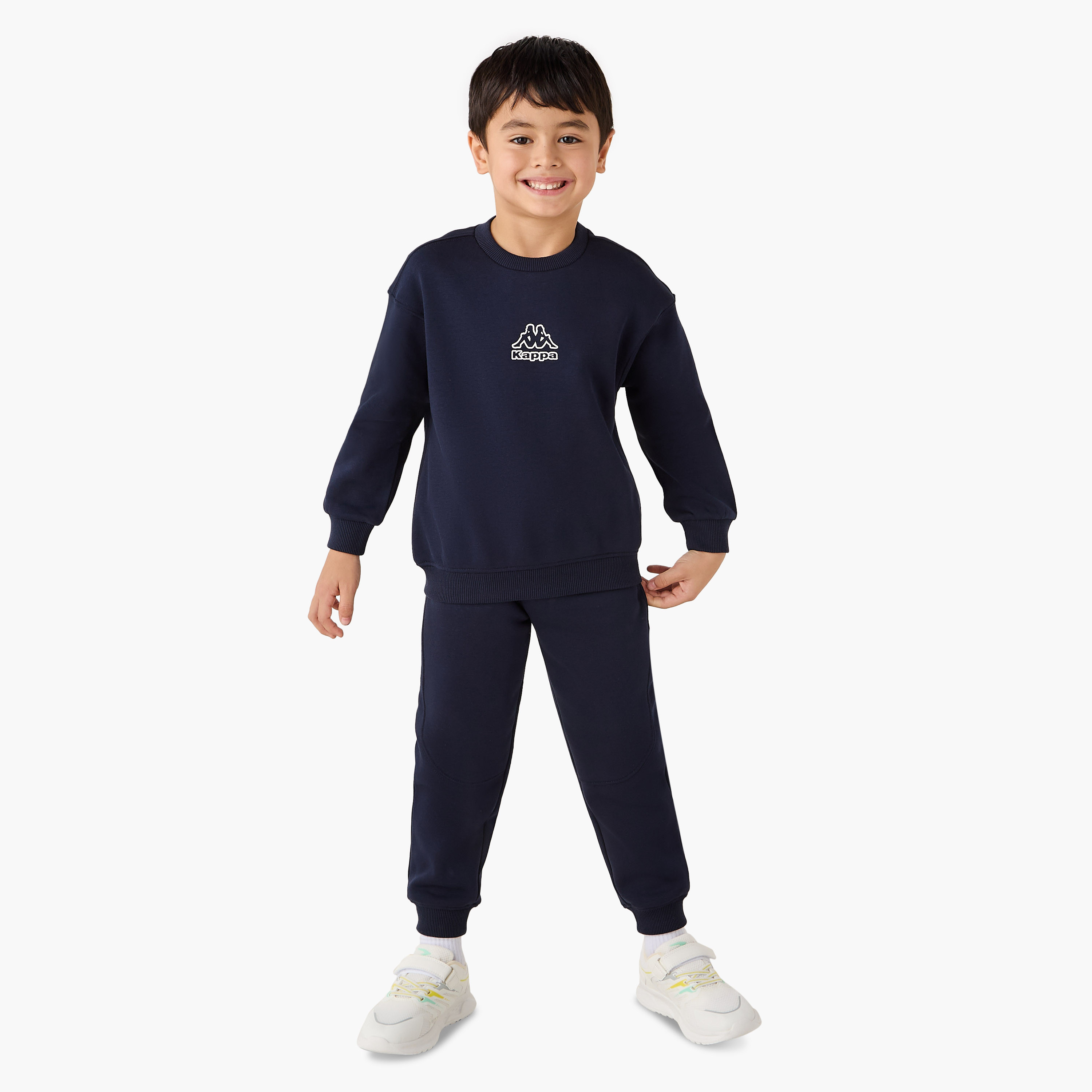 طقم سويت شيرت وبنطلون رياضي بطبعات شعار من كابا-boys-clothing-setsandcoords-image-1