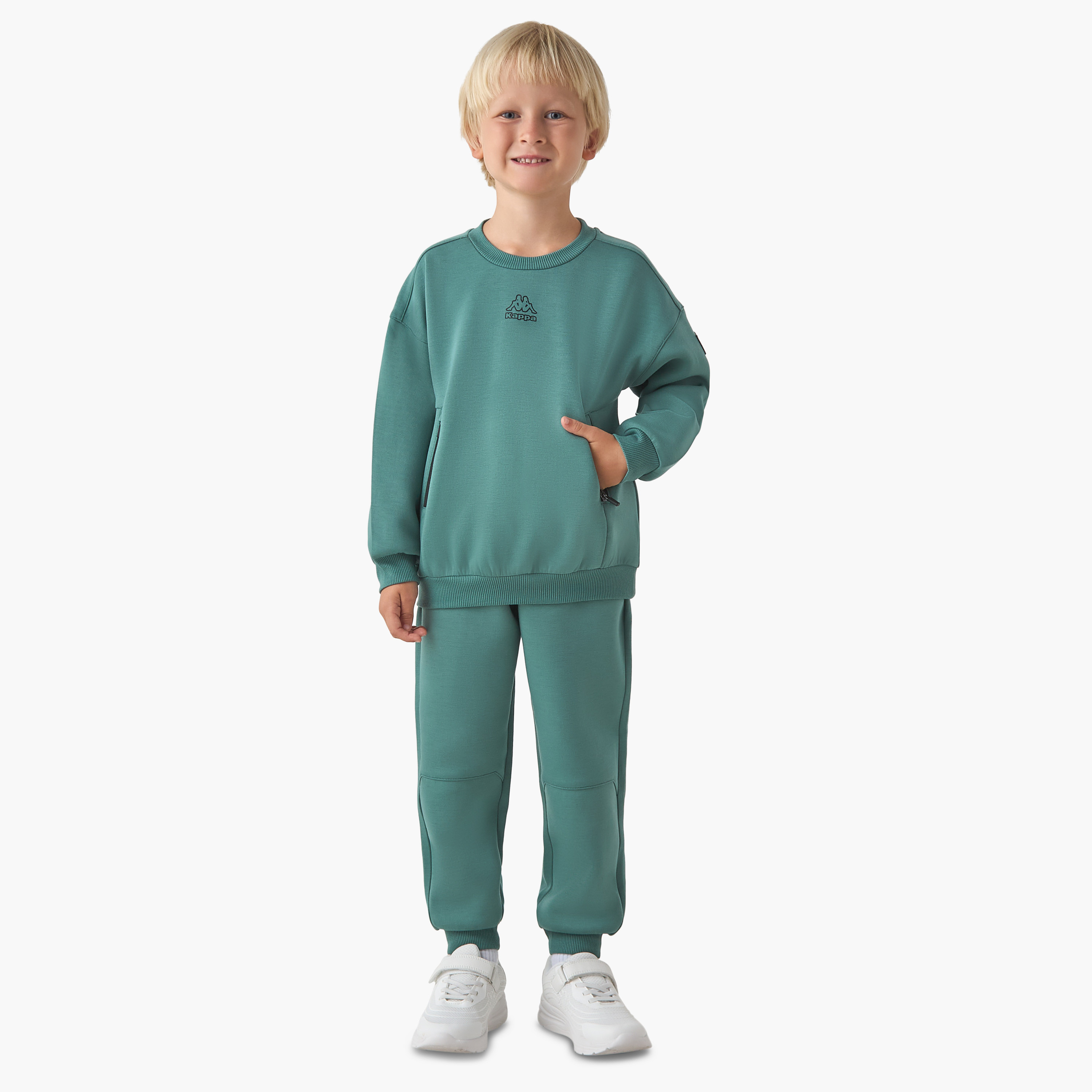 Kappa Boys Sweatshirt and Joggers Set with Pockets - Cotton - Long Sleeves - Round Neck-boys-clothing-setsandcoords-image-1