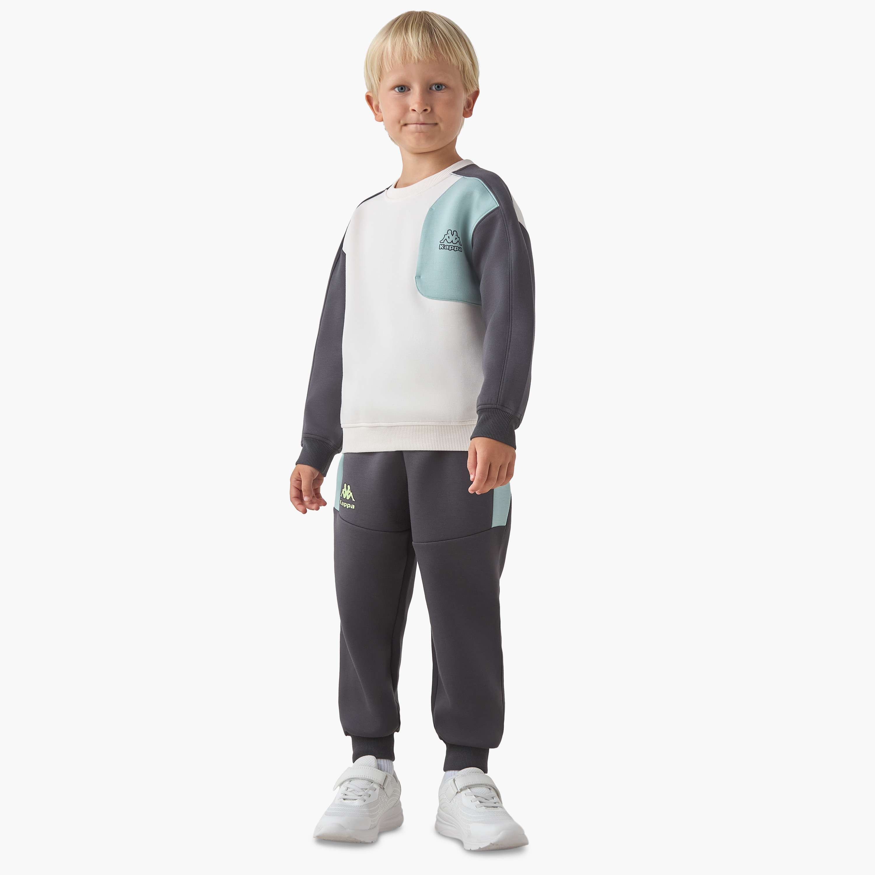 Kappa Boys Sweatshirt and Joggers Set with Panel - Cotton - Long Sleeve - Round Neck-boys-clothing-setsandcoords-image-1