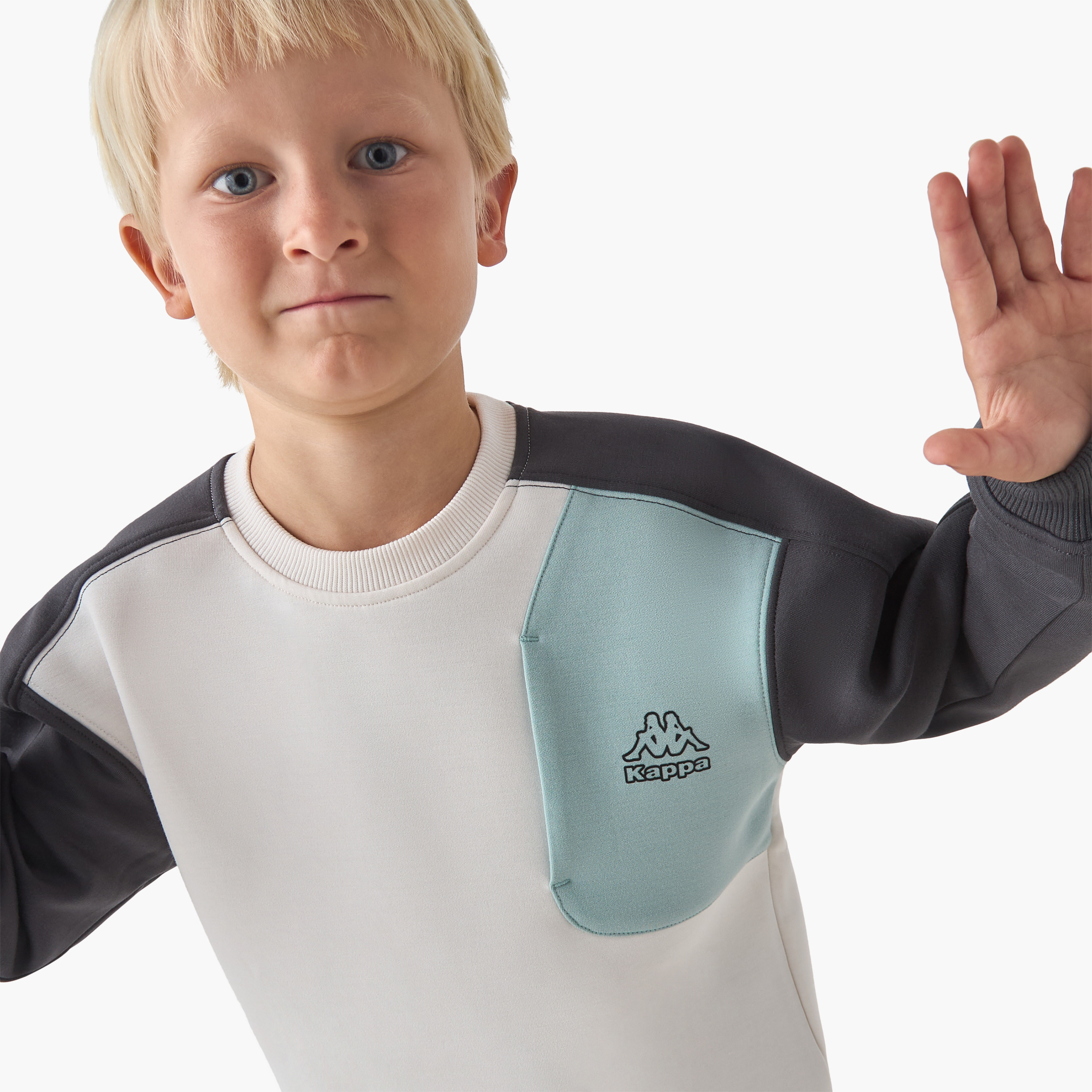 Kappa Boys Sweatshirt and Joggers Set with Panel - Cotton - Long Sleeve - Round Neck-boys-clothing-setsandcoords-image-5