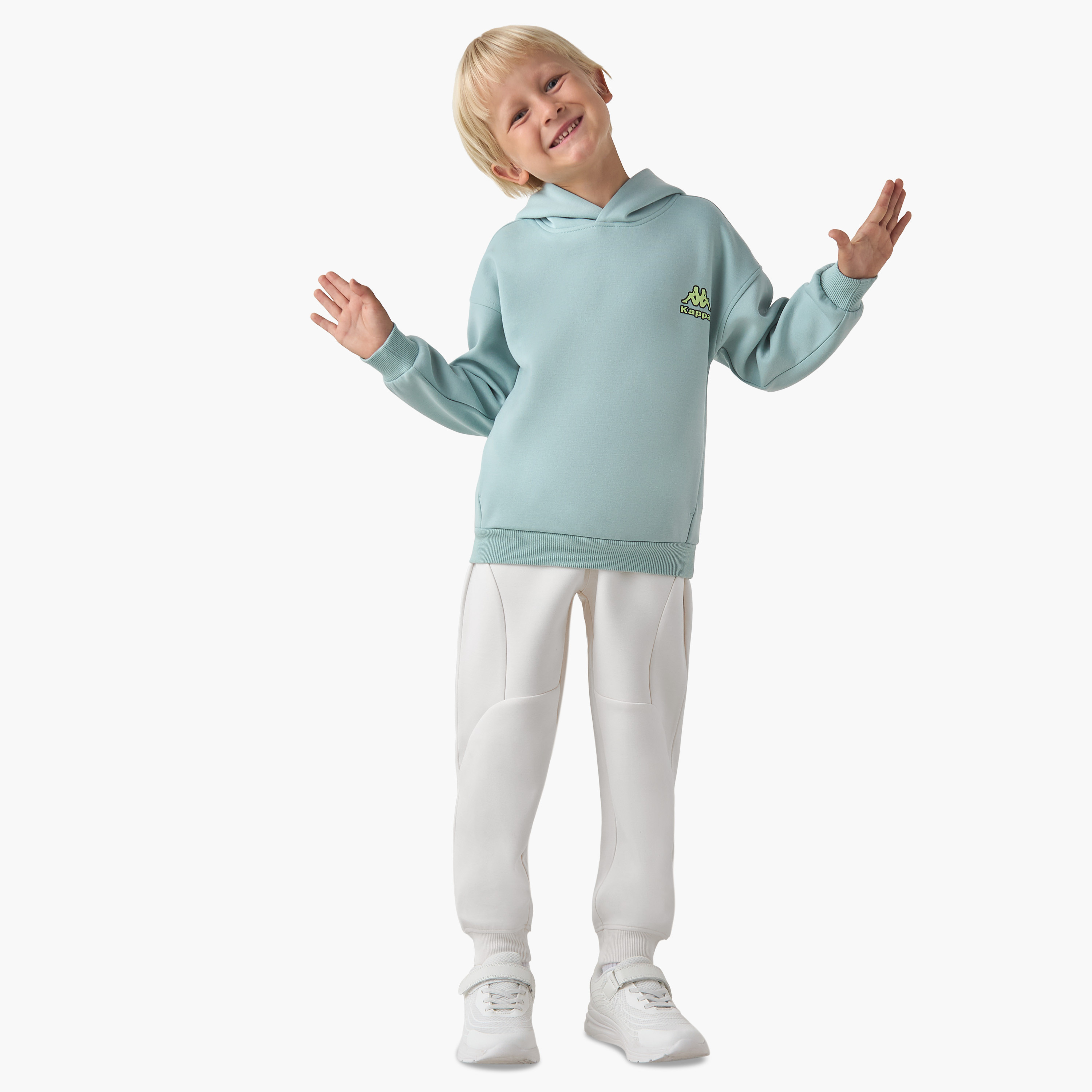 Kappa Hooded Long Sleeves Sweatshirt and Joggers Set with Logo Print-boys-clothing-sportswear-sets-image-1