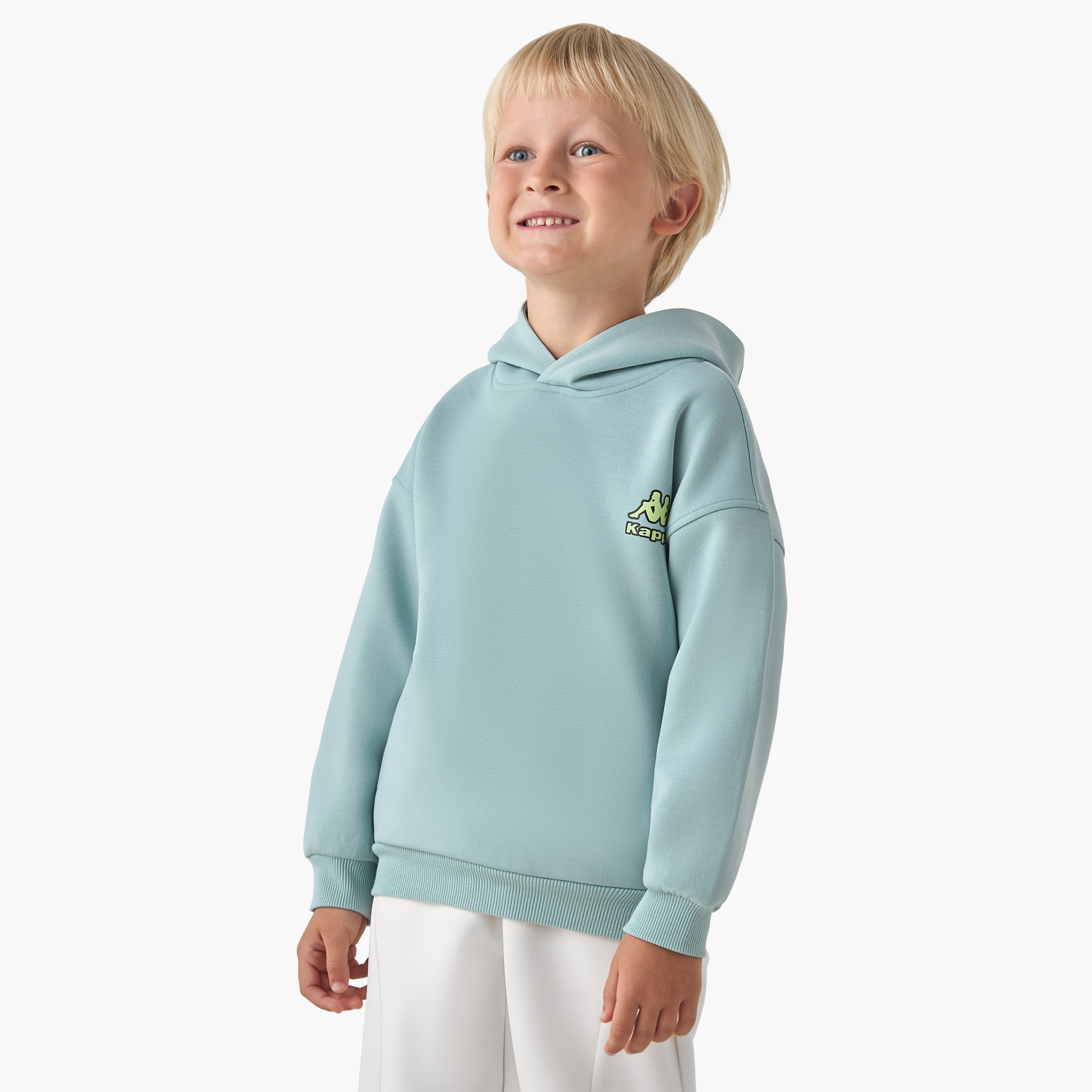 Kappa Hooded Long Sleeves Sweatshirt and Joggers Set with Logo Print-boys-clothing-sportswear-sets-image-2