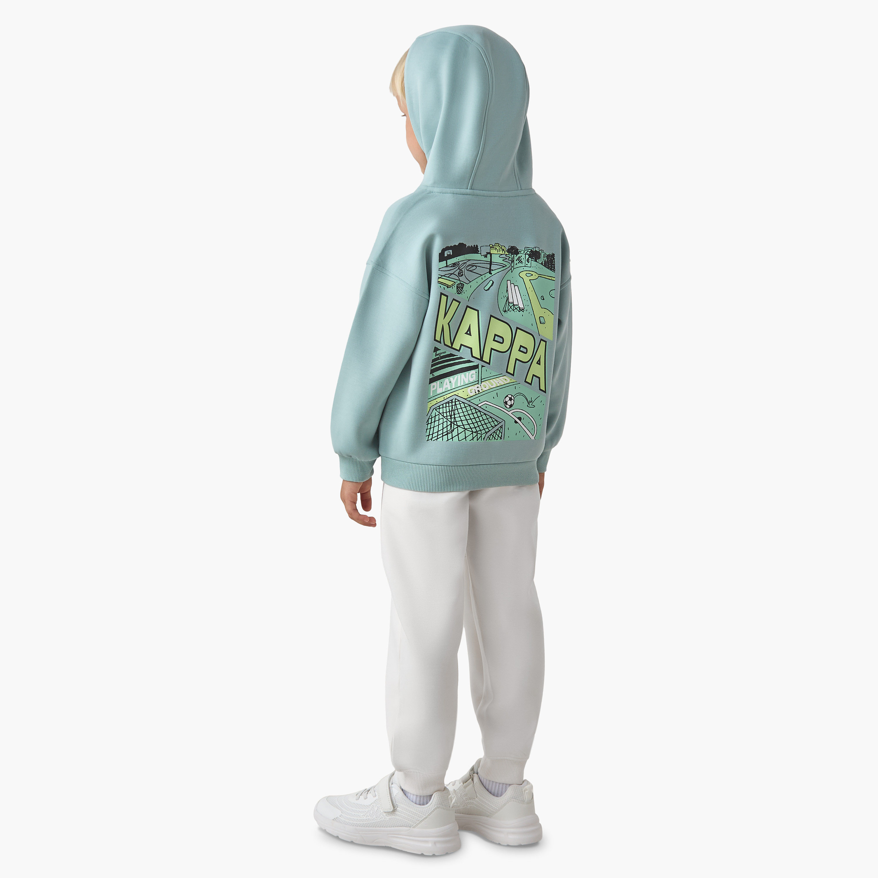 Kappa Hooded Long Sleeves Sweatshirt and Joggers Set with Logo Print-boys-clothing-sportswear-sets-image-4