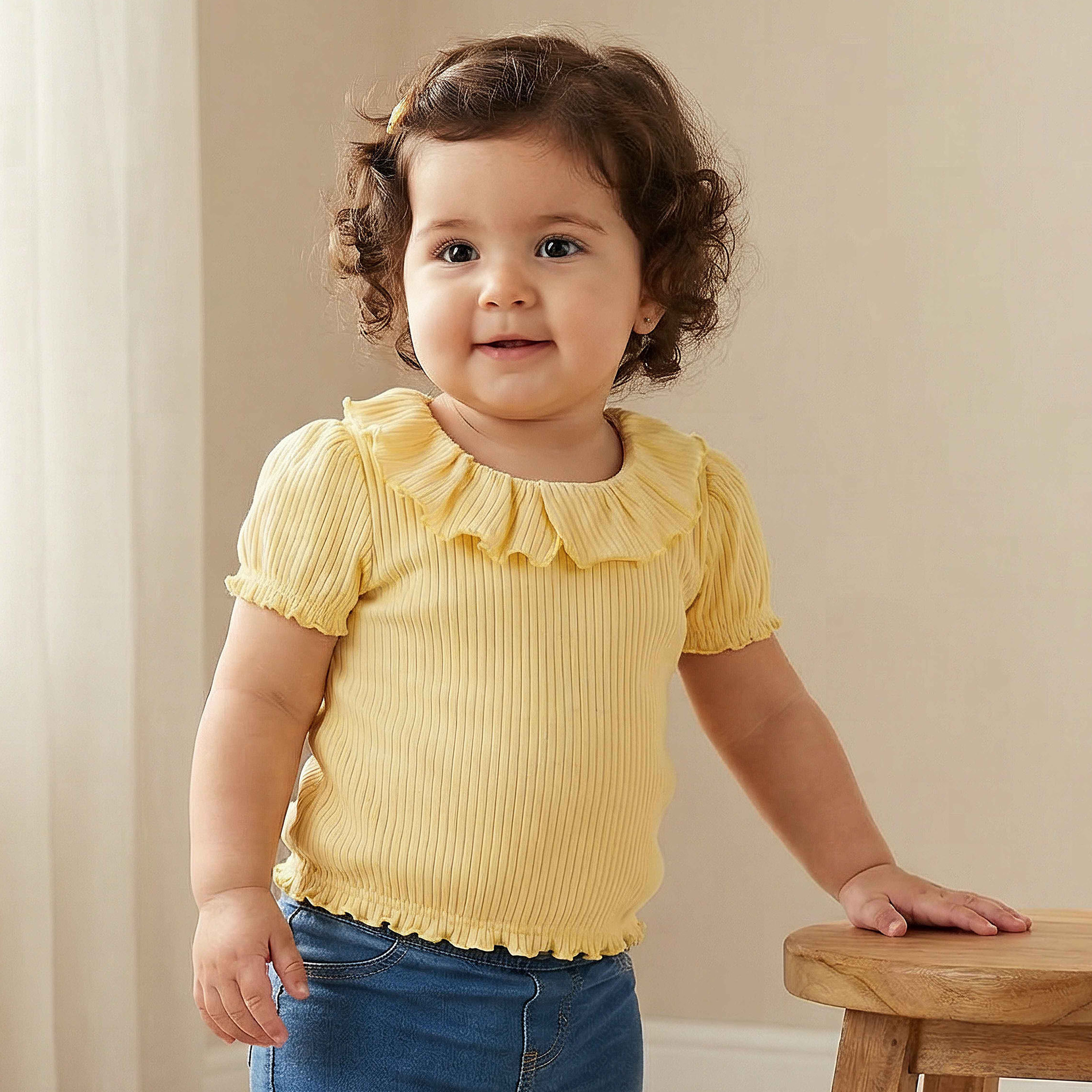 تيشيرت مضلع بأكمام قصيرة من جونيورز-baby-girls-clothing-tshirts-image-1