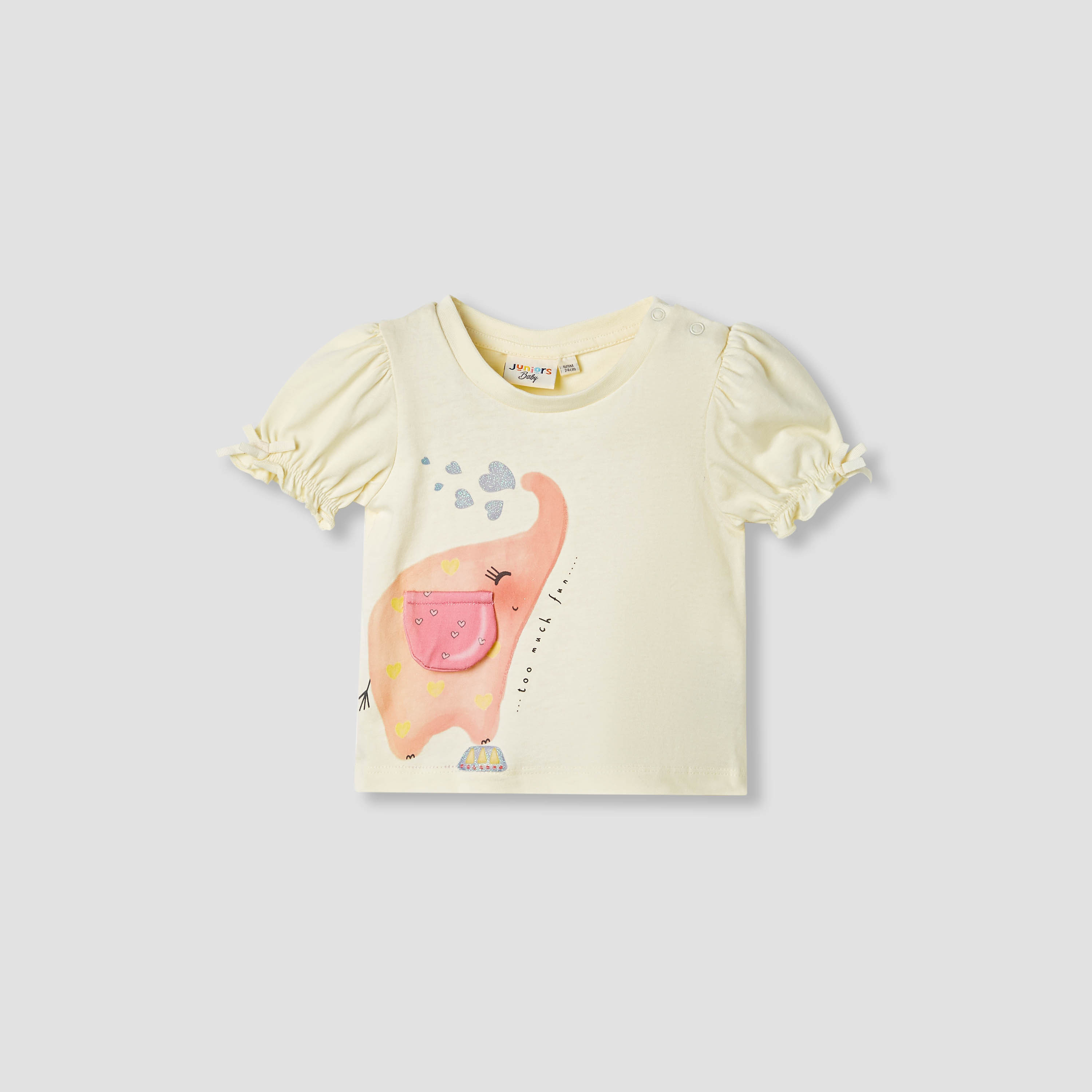 تيشيرت بطبعات وأكمام منفوخة من جونيورز-baby-girls-clothing-tshirts-image-1
